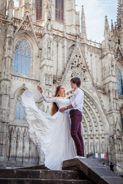 Elegante sesión de fotos de boda - Barcelona. Fotógrafo en Barcelona Maslik Yulia
