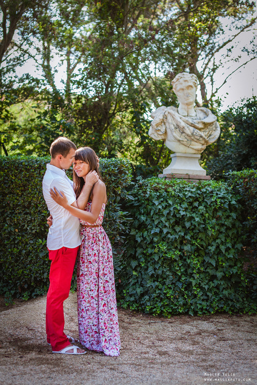 Incredible photo shoot in the Gardens of Saint Clotilde on the Costa B. Photographer in Barcelona Spain Maslik Yulia