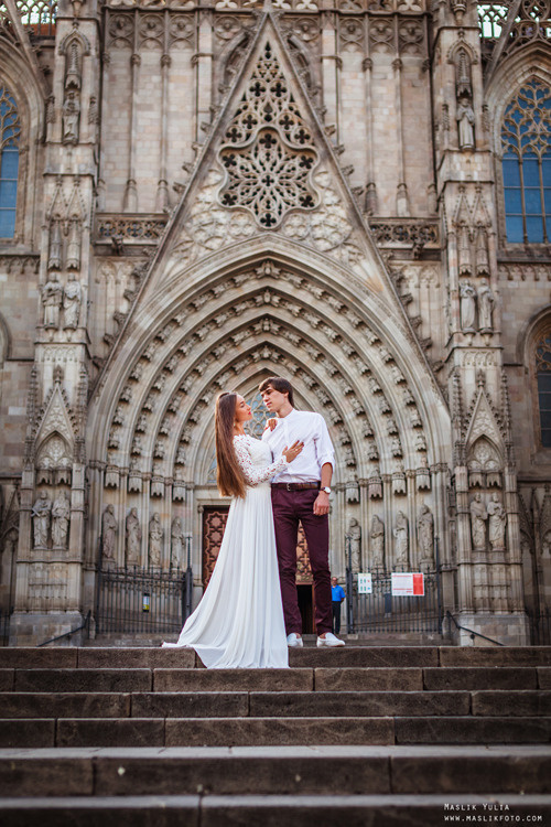 Elegante sesión de fotos de boda - Barcelona. Fotógrafo en Barcelona Maslik Yulia