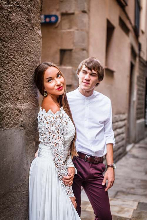 Elegante sesión de fotos de boda - Barcelona. Fotógrafo en Barcelona Maslik Yulia