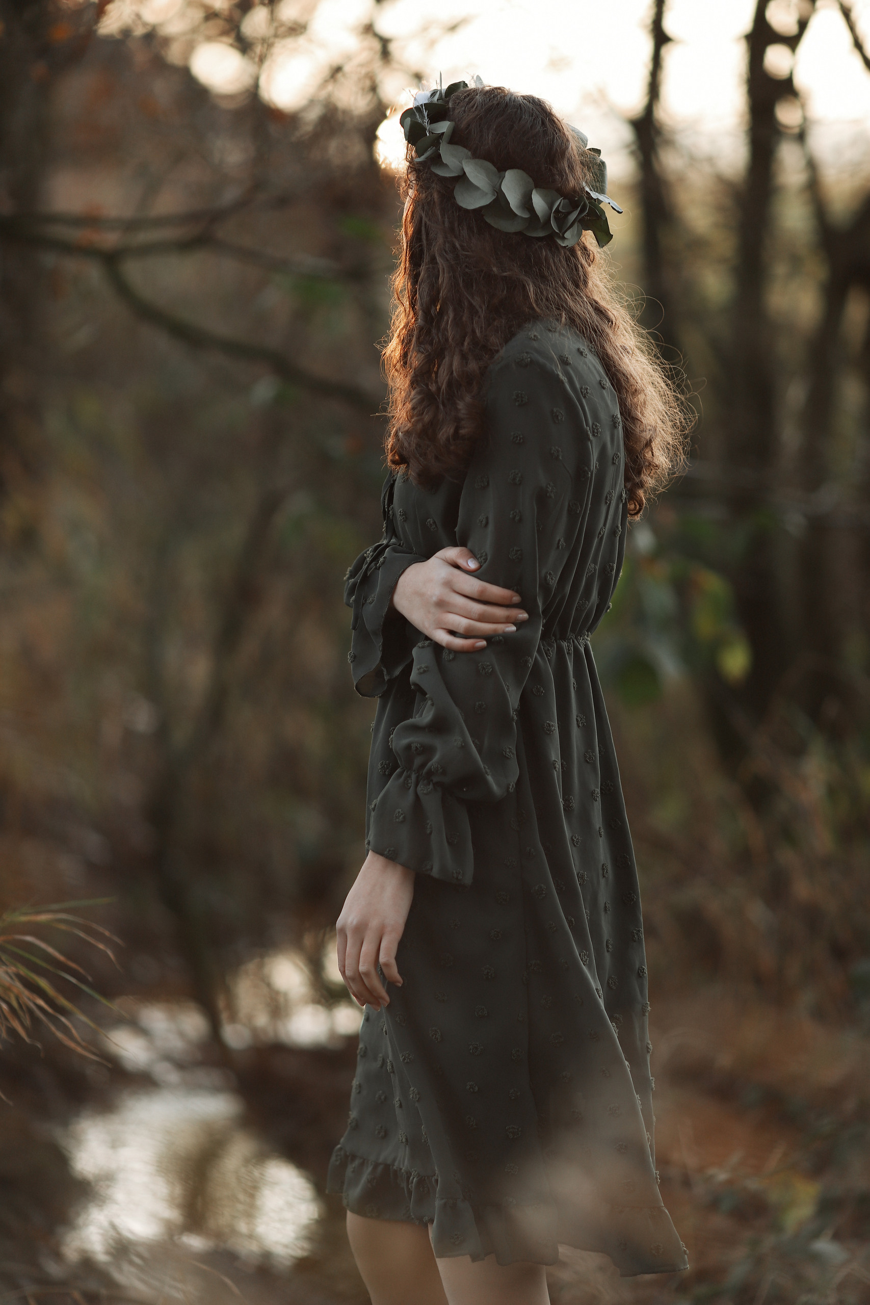 Herbst, Mädchen, Blumen, Talsperre