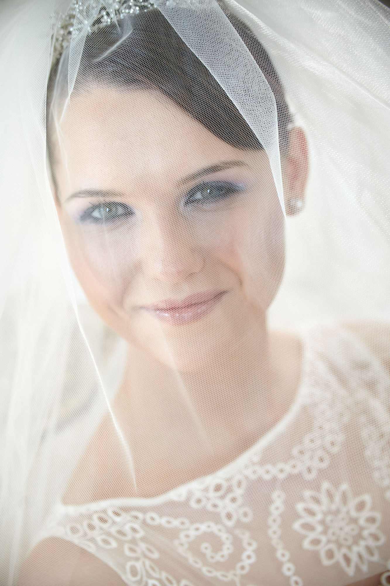 Stunning bridal portrait taken post-preparation at Chateau Mcely.