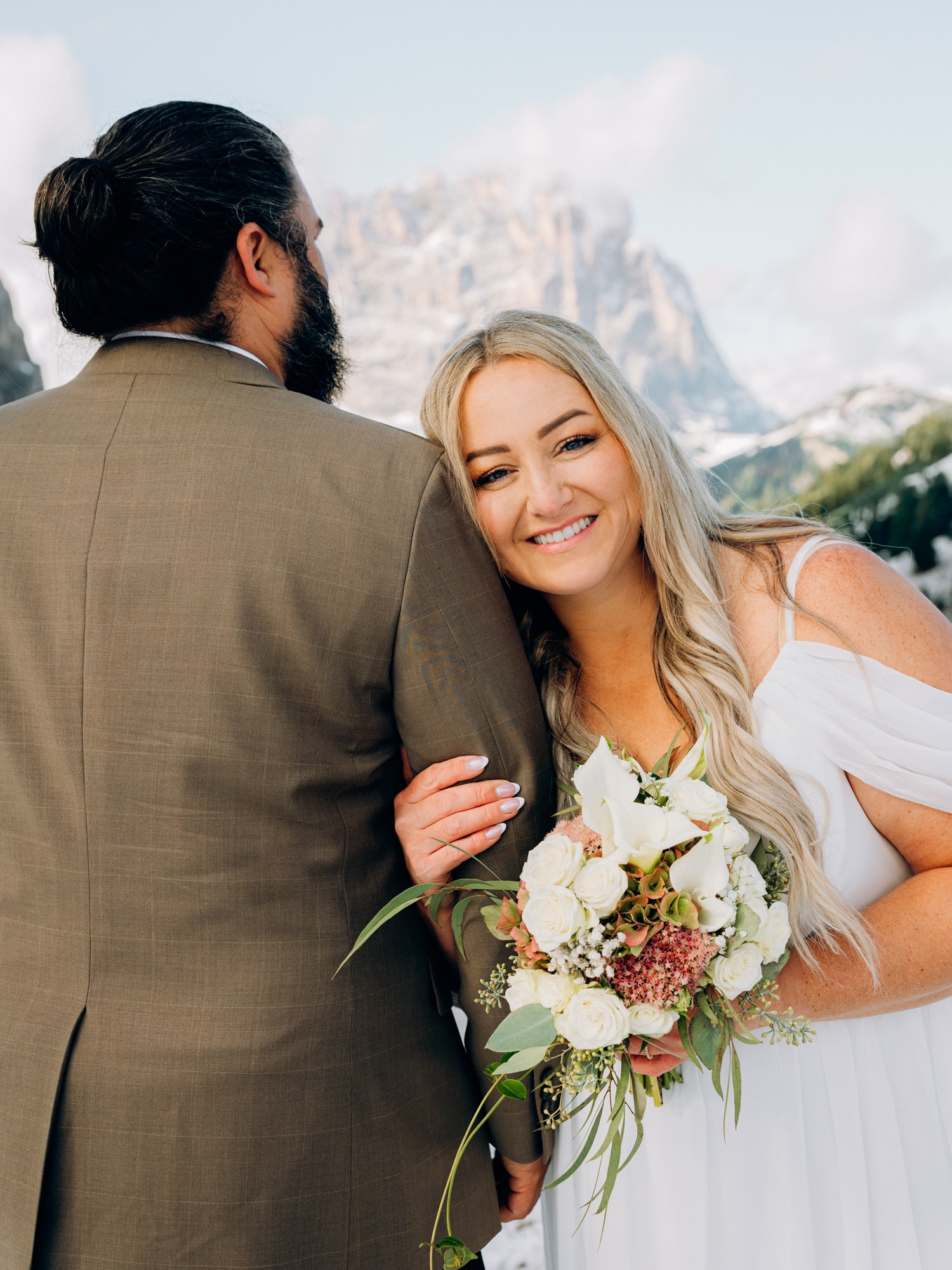 A and A in snowy Dolomites