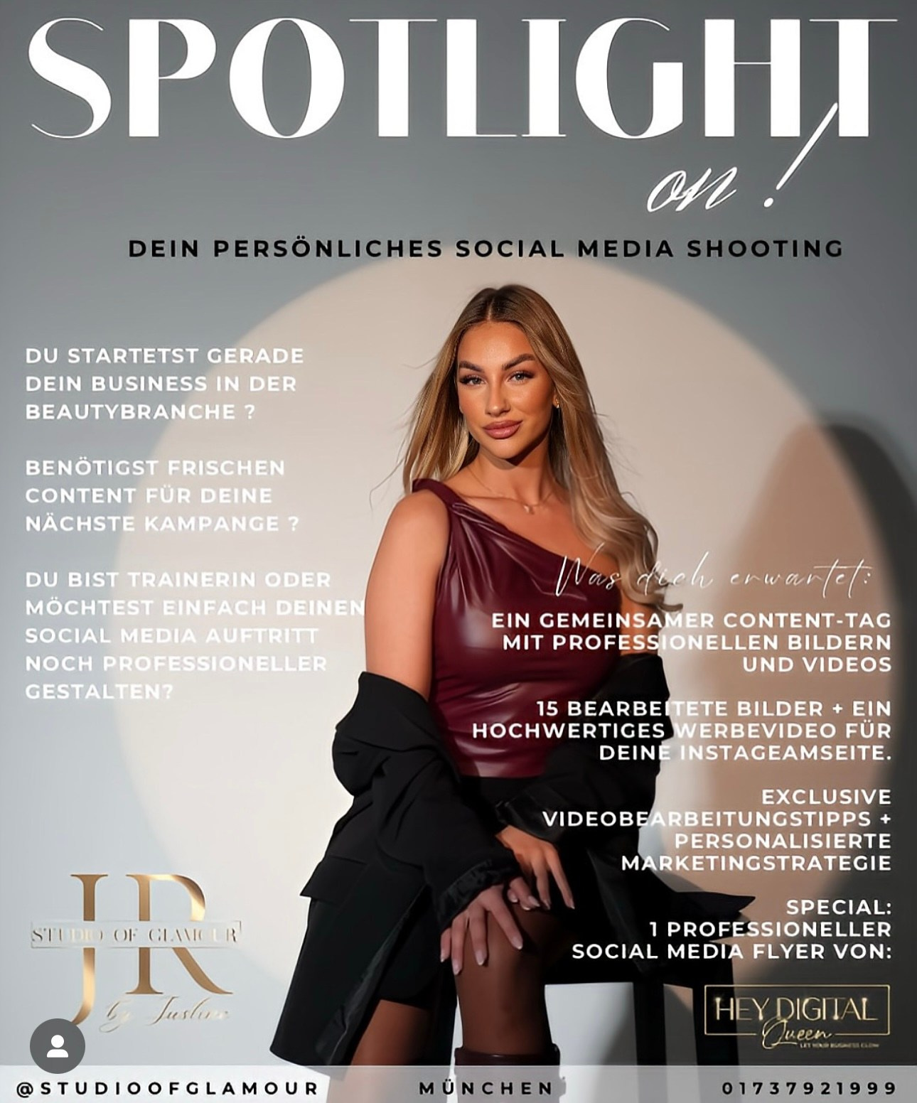 Professioneller Studiofotograf in München – Fotos, Content Creation, Shooting für jeden Anlass. Fotostudio Aesthetic Space in München. Fotostudio mieten ab 1 Stunde