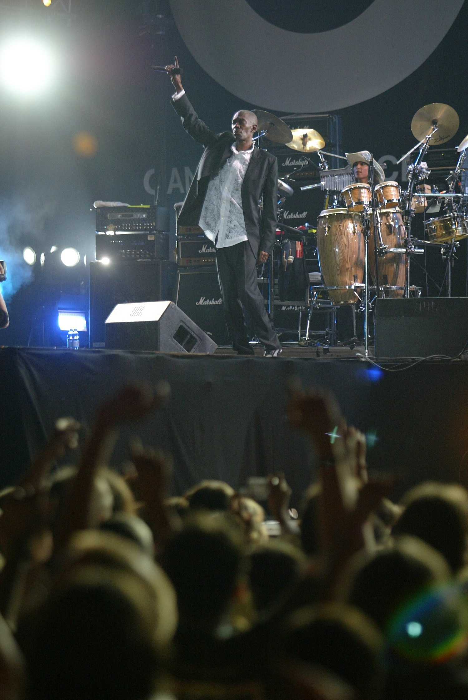 Maxi Jazz commands the stage with rhythmic flow and magnetic presence during Faithless’ set.