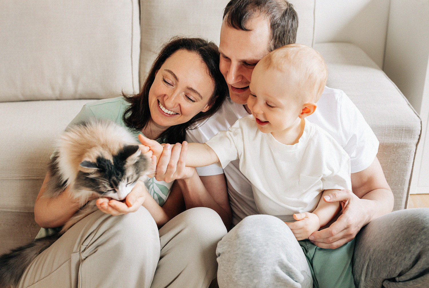 Домашняя семейная фотосессия. Таня, Андрей и Павел. Rodinný a svatební fotograf v Praze