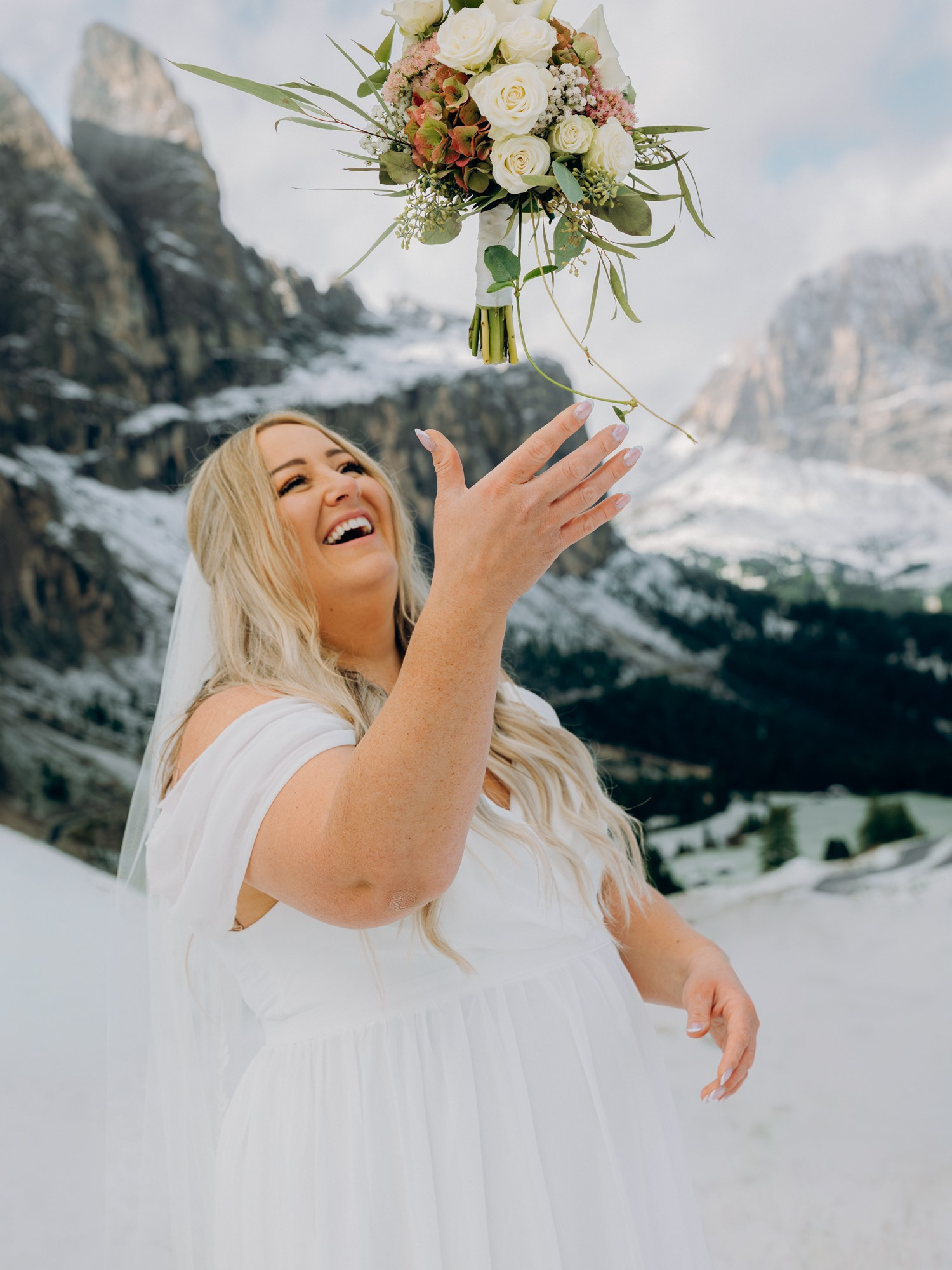 A and A in snowy Dolomites