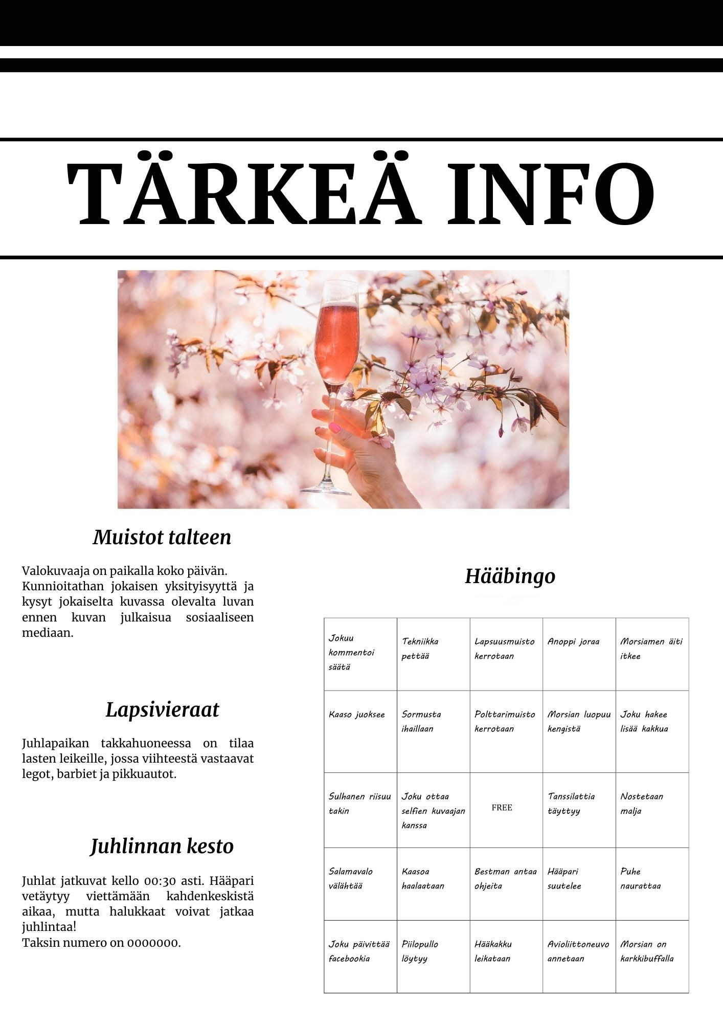 Häälehti – Ihana lisä hääpäivään!
