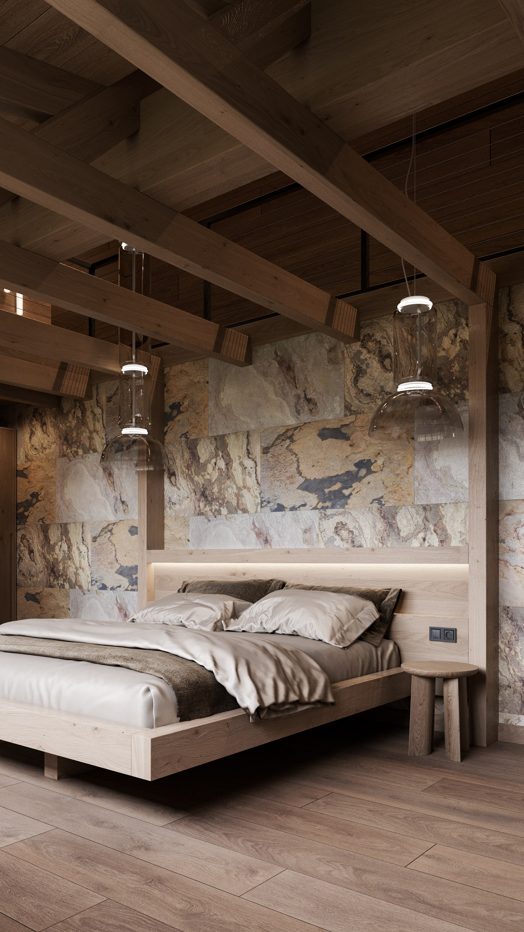 HOTELOVÝ POKOJ č.2 V HORSKÉ CHATĚ. Filipenka architects