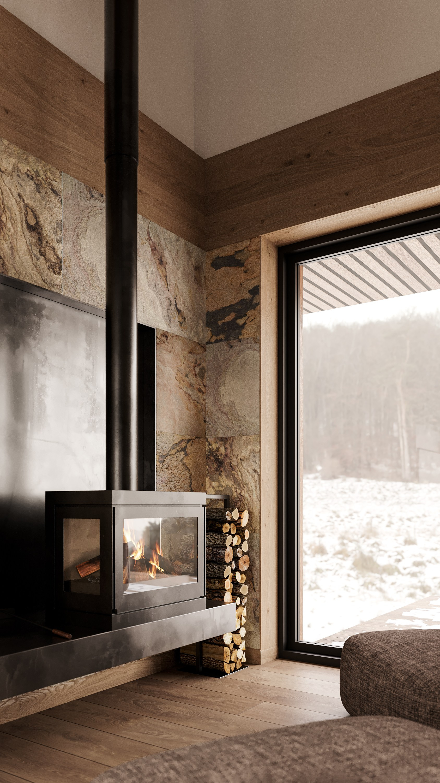 SPOLEČNÝ PROSTOR HORSKÉ CHATY. Filipenka architects