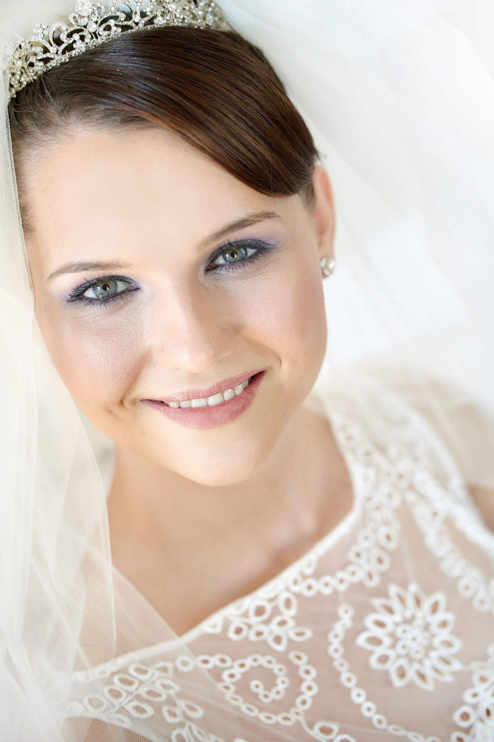 Stunning bridal portrait taken post-preparation at Chateau Mcely.