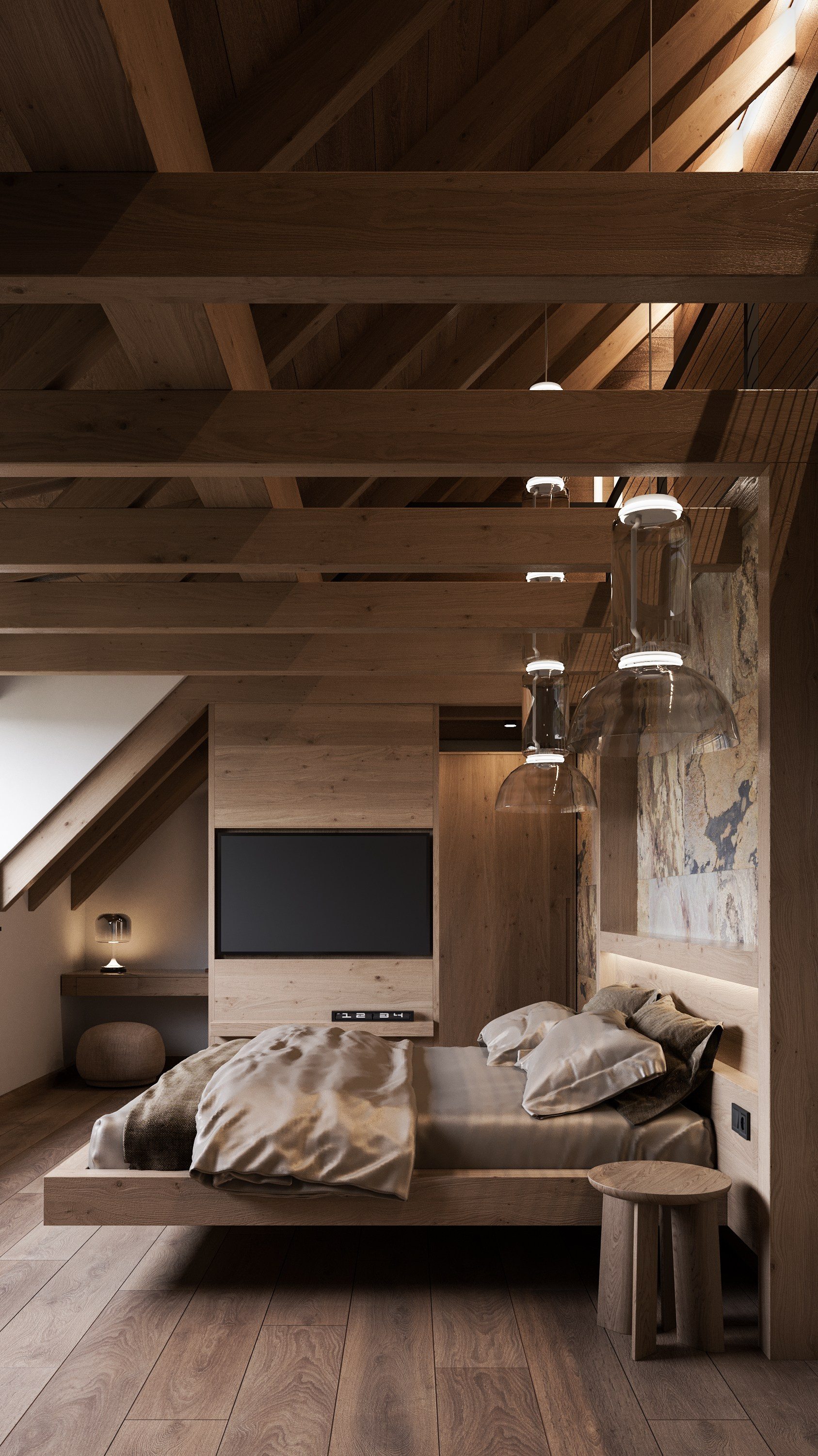 HOTELOVÝ POKOJ č.2 V HORSKÉ CHATĚ. Filipenka architects