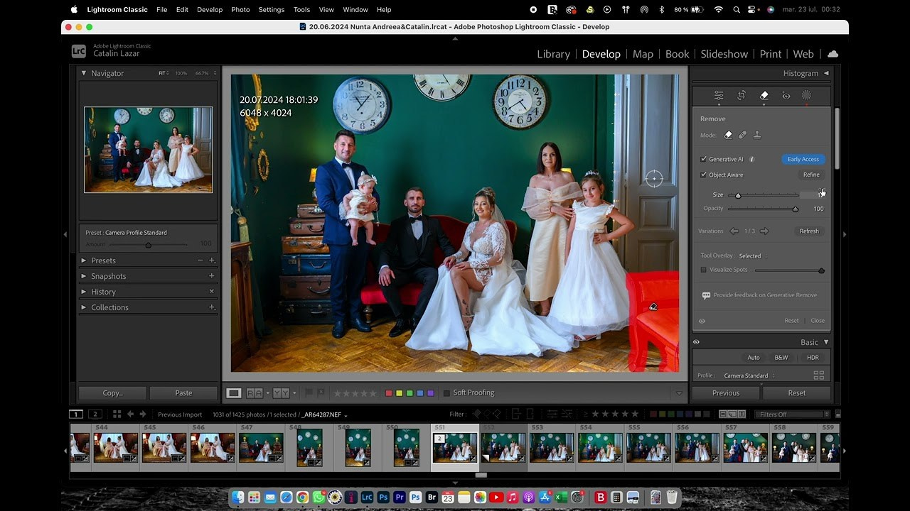 Lightroomn si putin AI. Cătălin Lazăr Photography — Fotografie de nuntă și evenimente premium în România și Europa