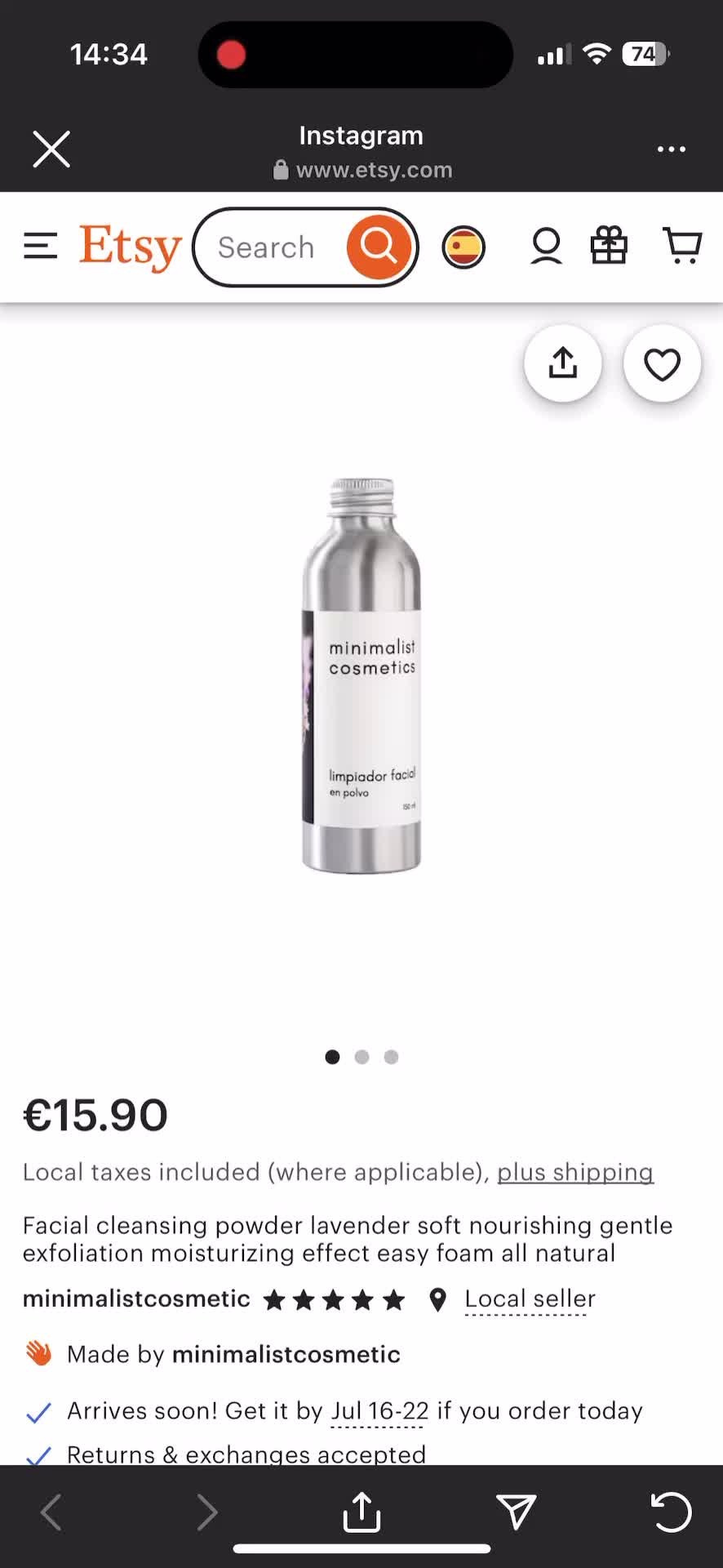 Fotografía de Exfoliante Natural para Etsy y Redes Sociales | Visuales de Cuidado de la Piel Ecológico