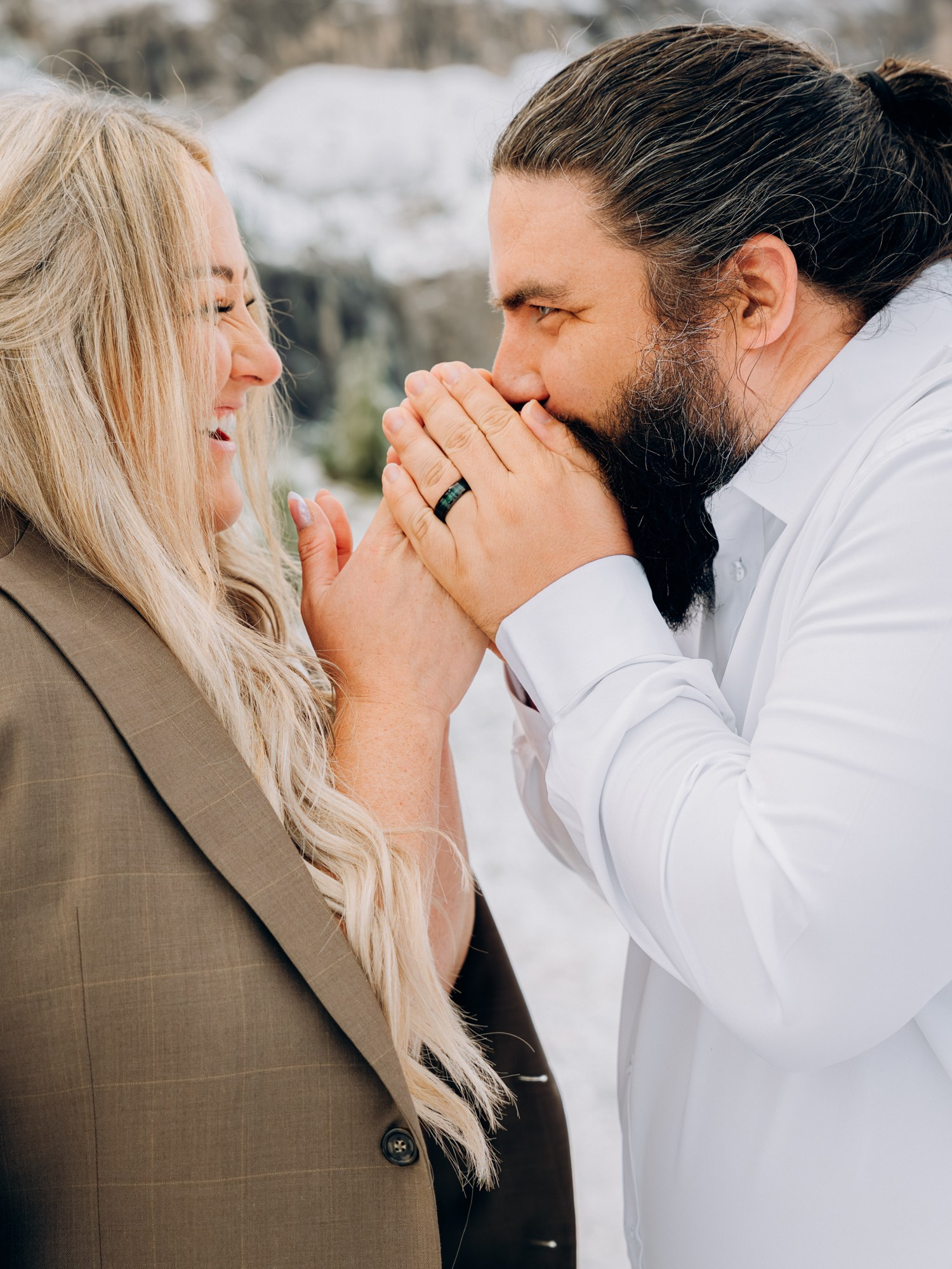 A and A in snowy Dolomites