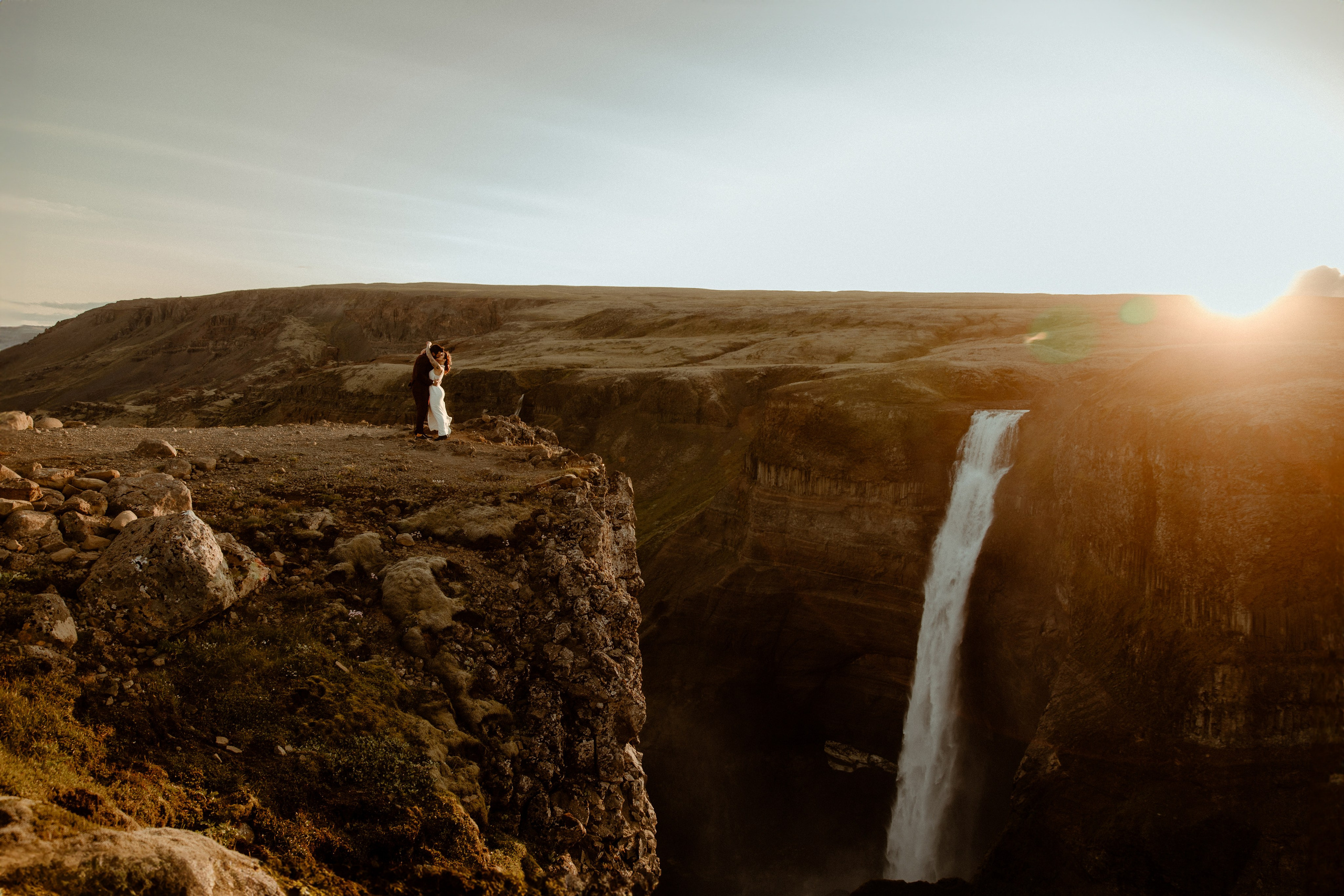 wedding ceremony at waterfall in Iceland