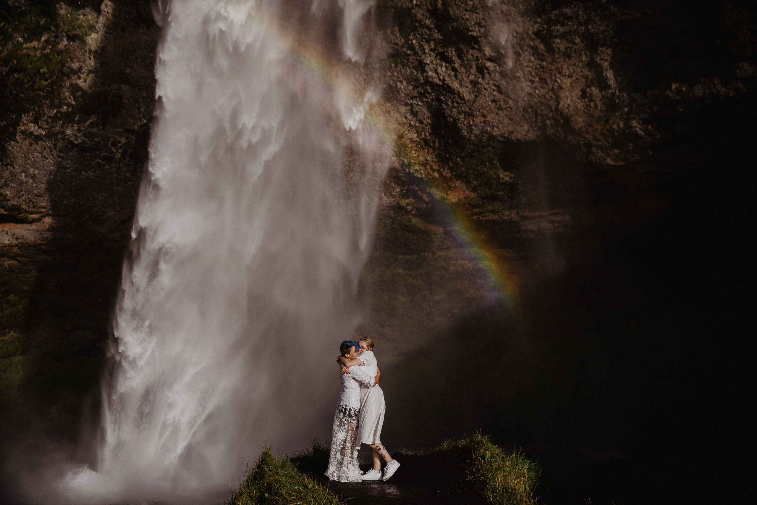 wedding ceremony at waterfall in Iceland