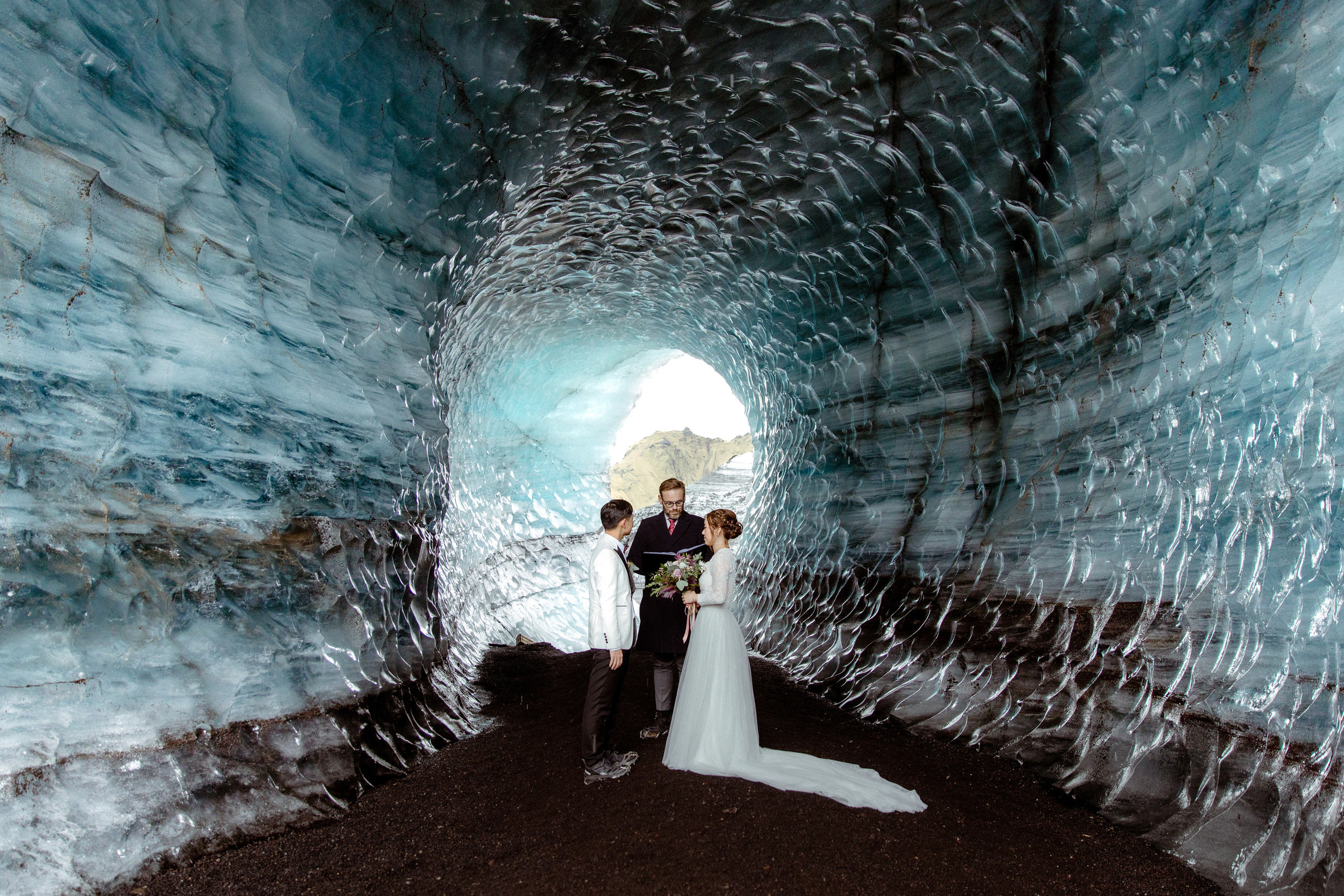 Getting married in ice cave in Iceland