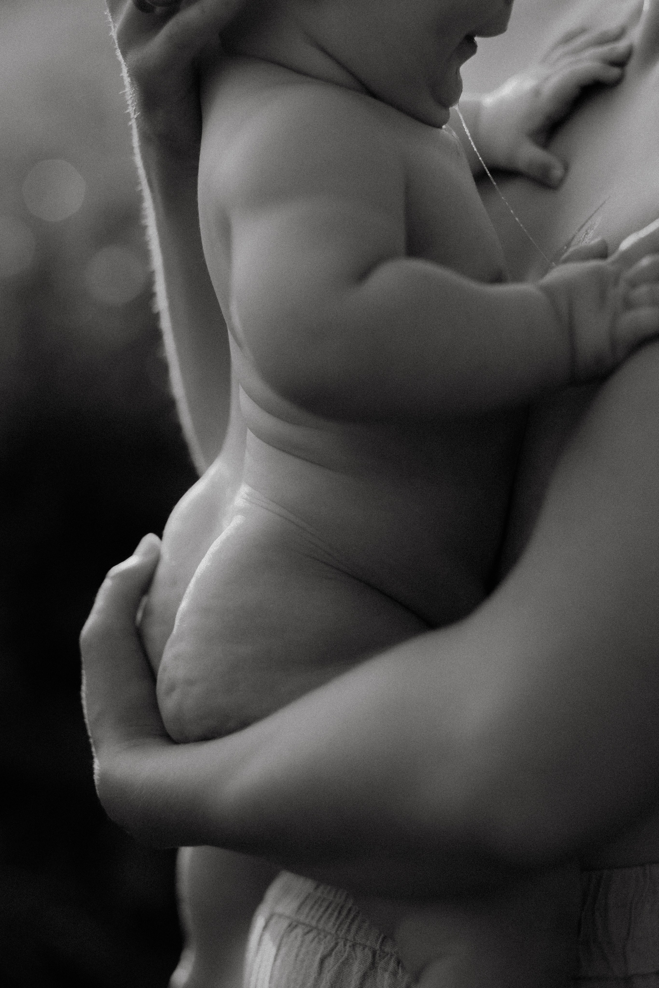 Intimate infant photo taken in the fields in Richmond, VA