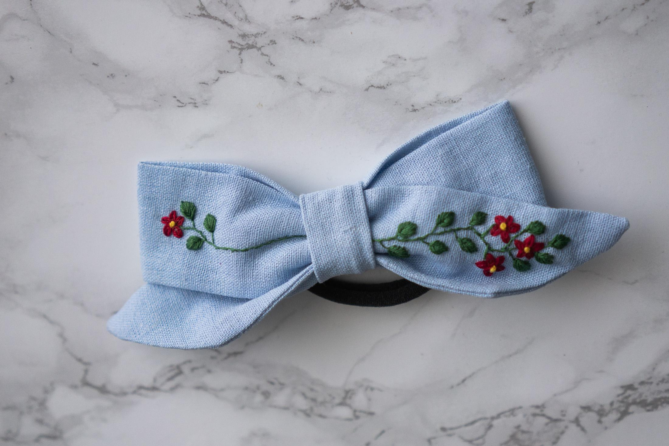 pellavakankainen rusetti