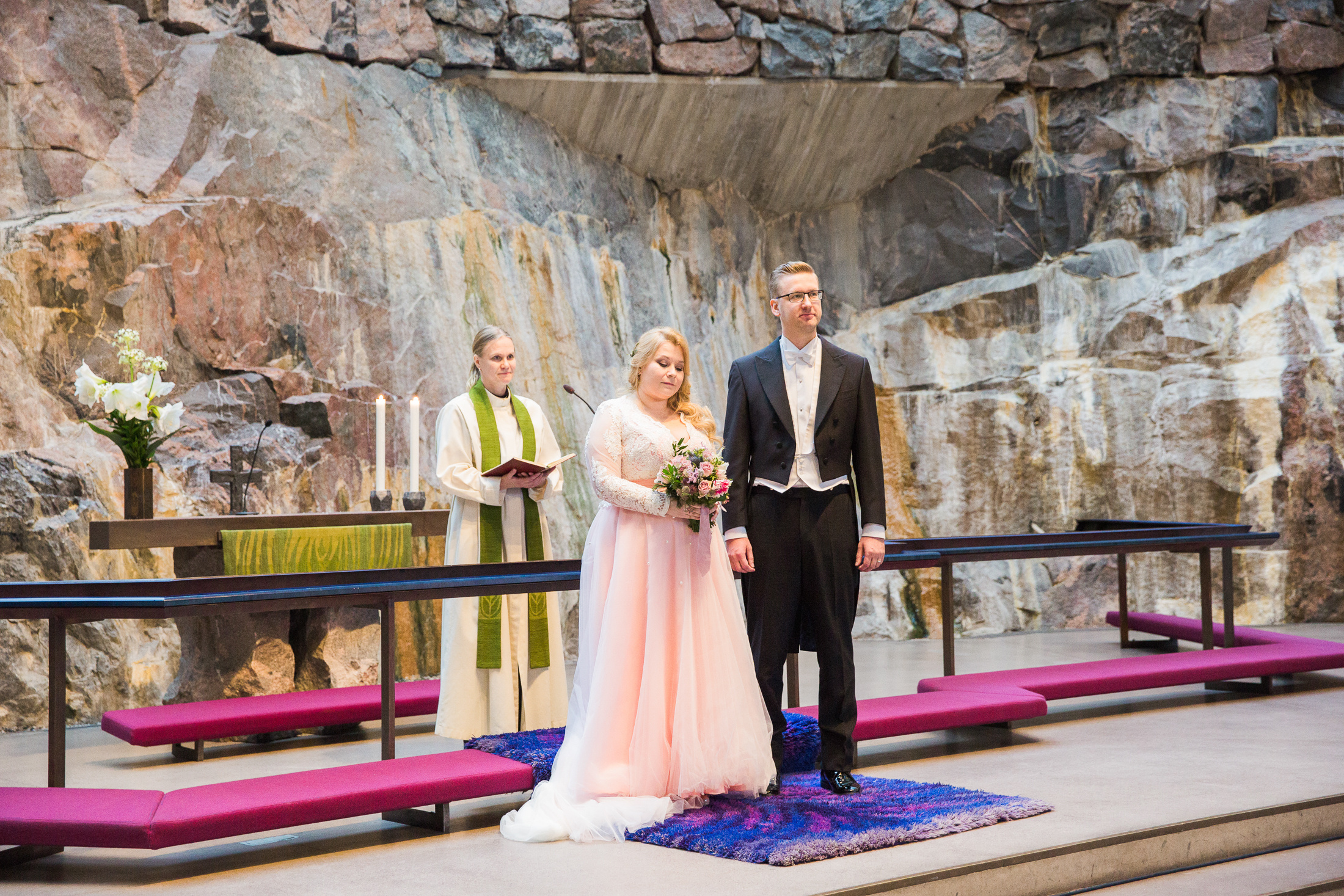 Irina&Teemu, Temppeliaukion kirkko + Villa Åkerblom, hääkuvaus Helsinki