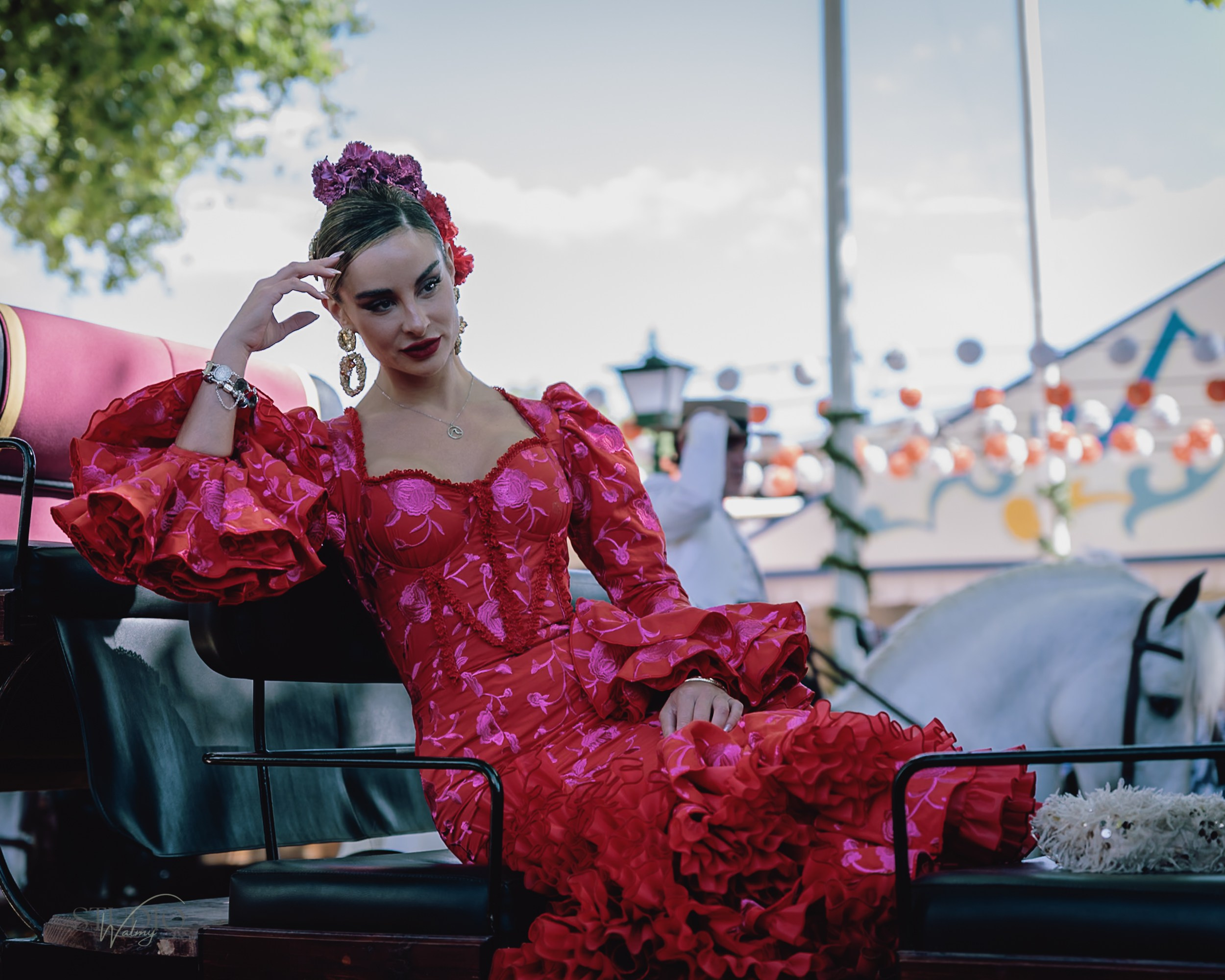 Sesión de fotos en feria de Abril de Sevilla. Inicio