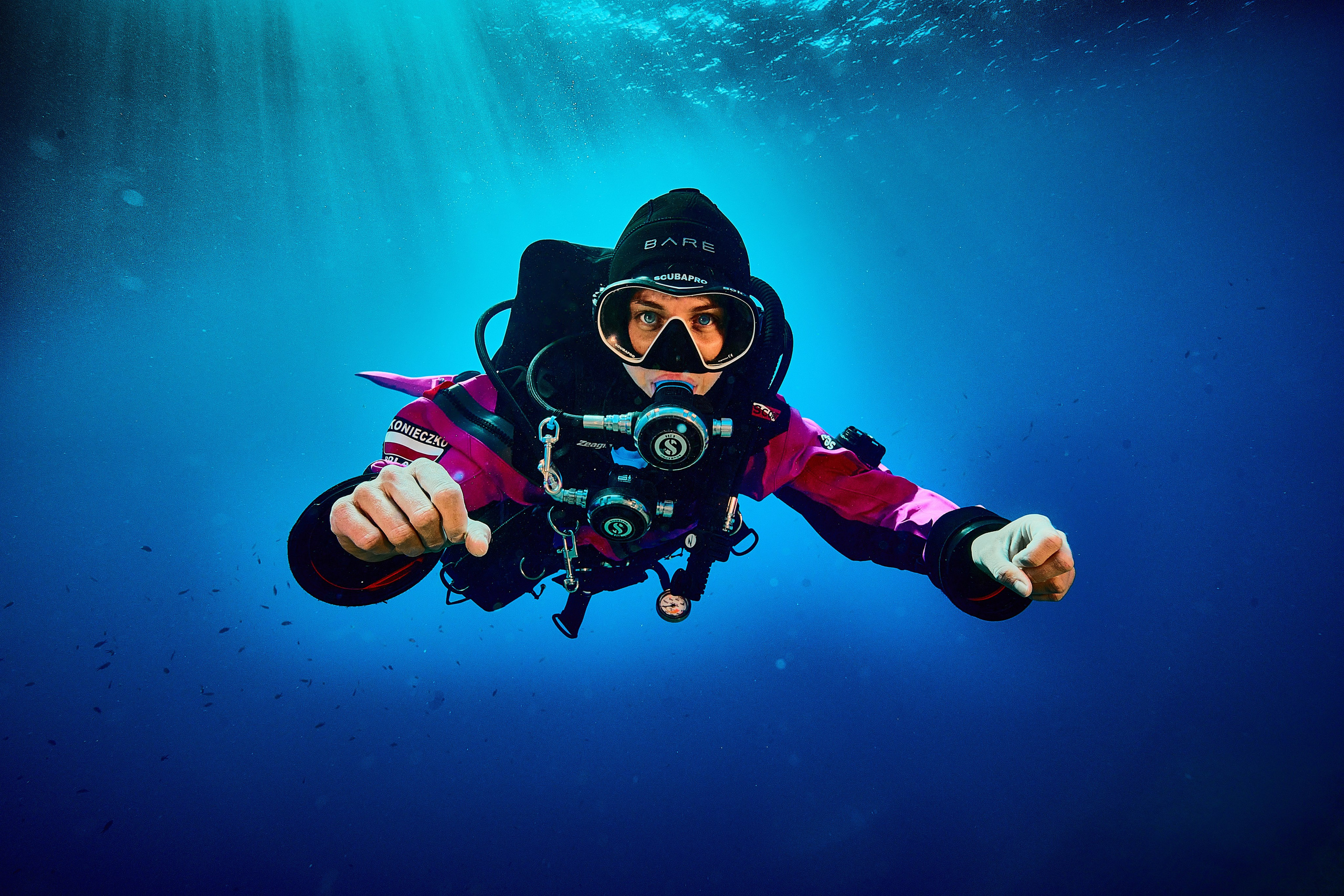 Fotograf podwodny Andriej Szypiłow. Portret podwodny. Underwater photographer Andriej Szypilow. Underwater portrait.