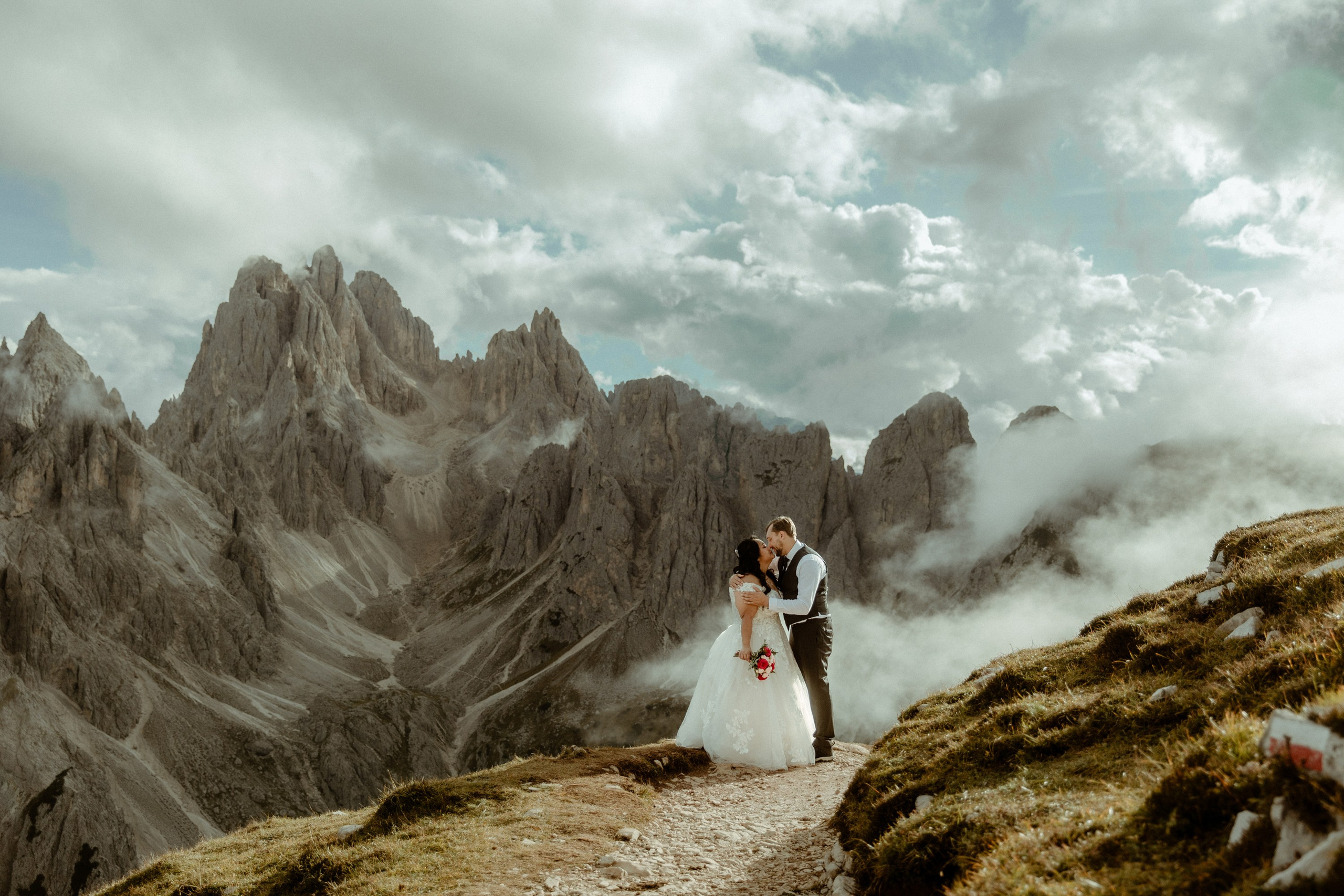 Secret Dolomites elopement at Lago di Braies & Cadini di Misurina | Best place to elope in Italy. Iceland elopement photographer & videographer