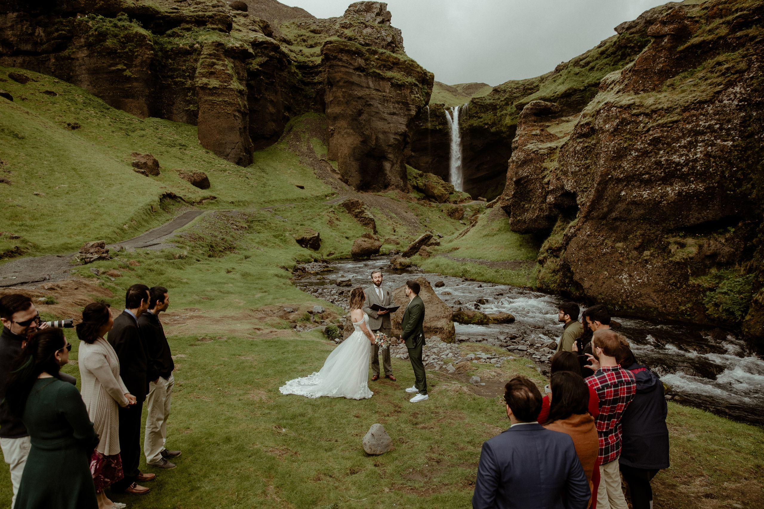 Elopement at Kvernufoss Waterfall. Iceland elopement photo and video | Nikolaichik Photo