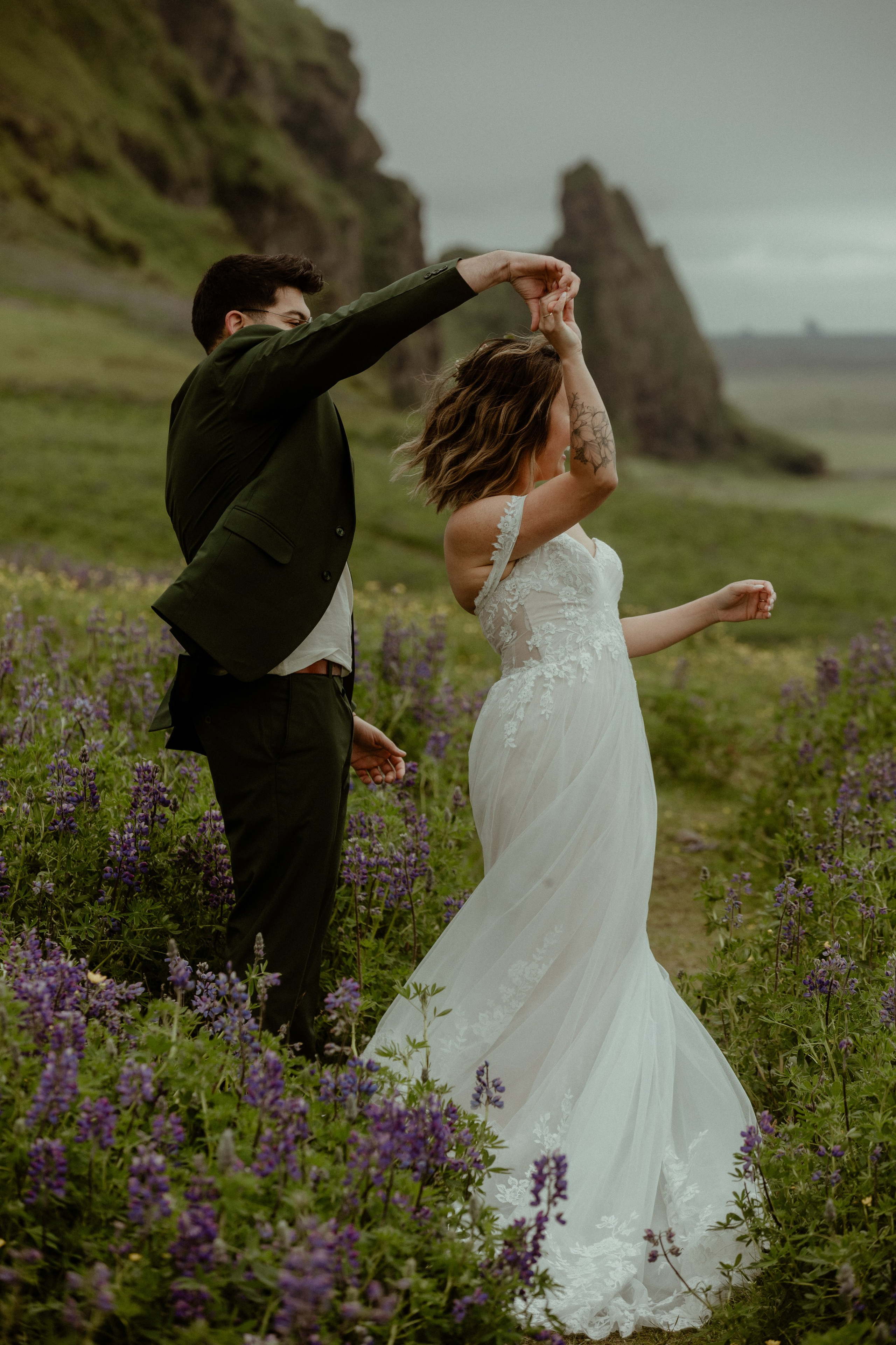 Elopement at Kvernufoss Waterfall. Iceland elopement photo and video | Nikolaichik Photo