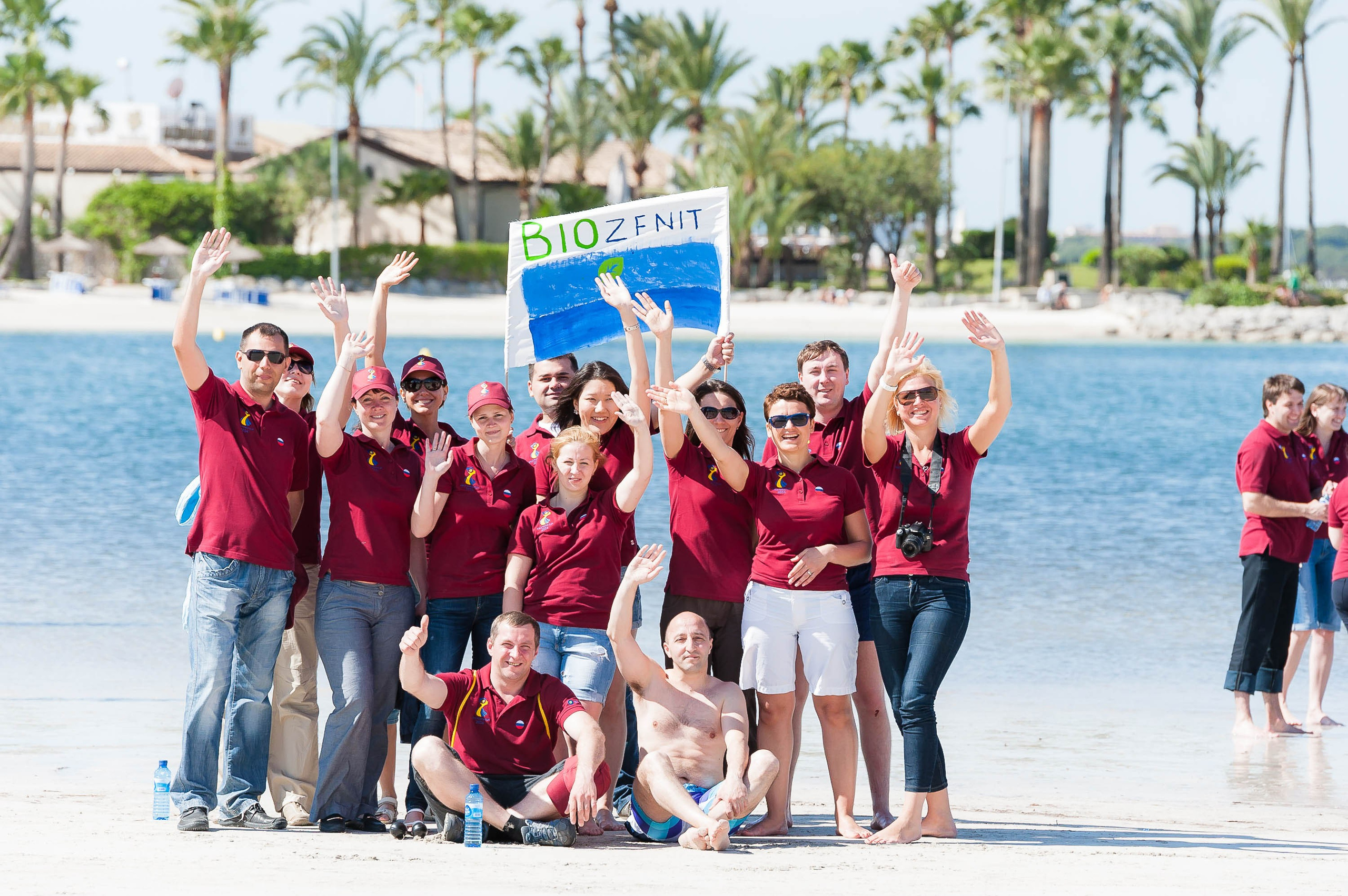 Team Building on a beach is always satisfying to see