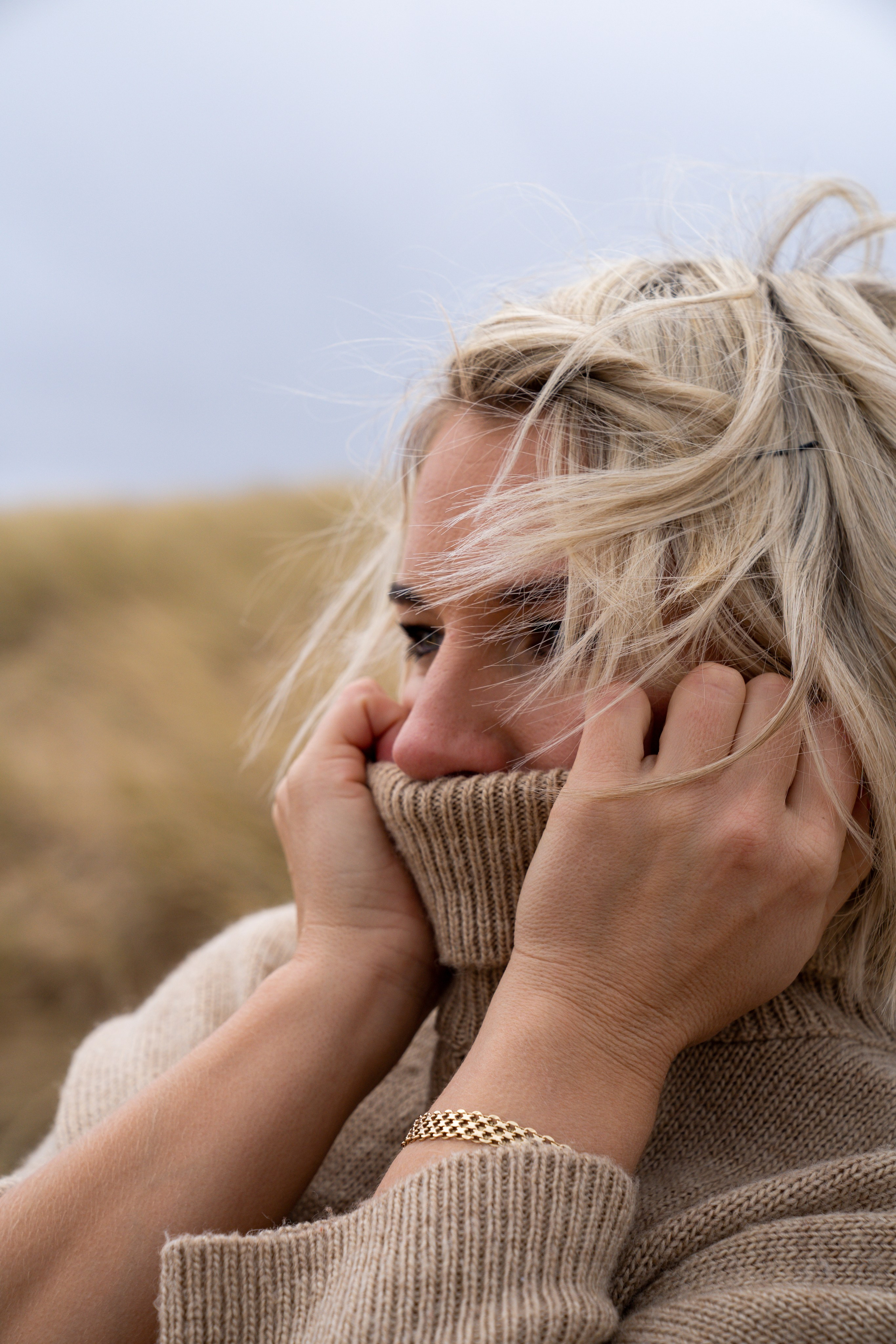 portrait photography, seaside photo session, Seaton Sluice, freedom to be yourself, body positive after 45