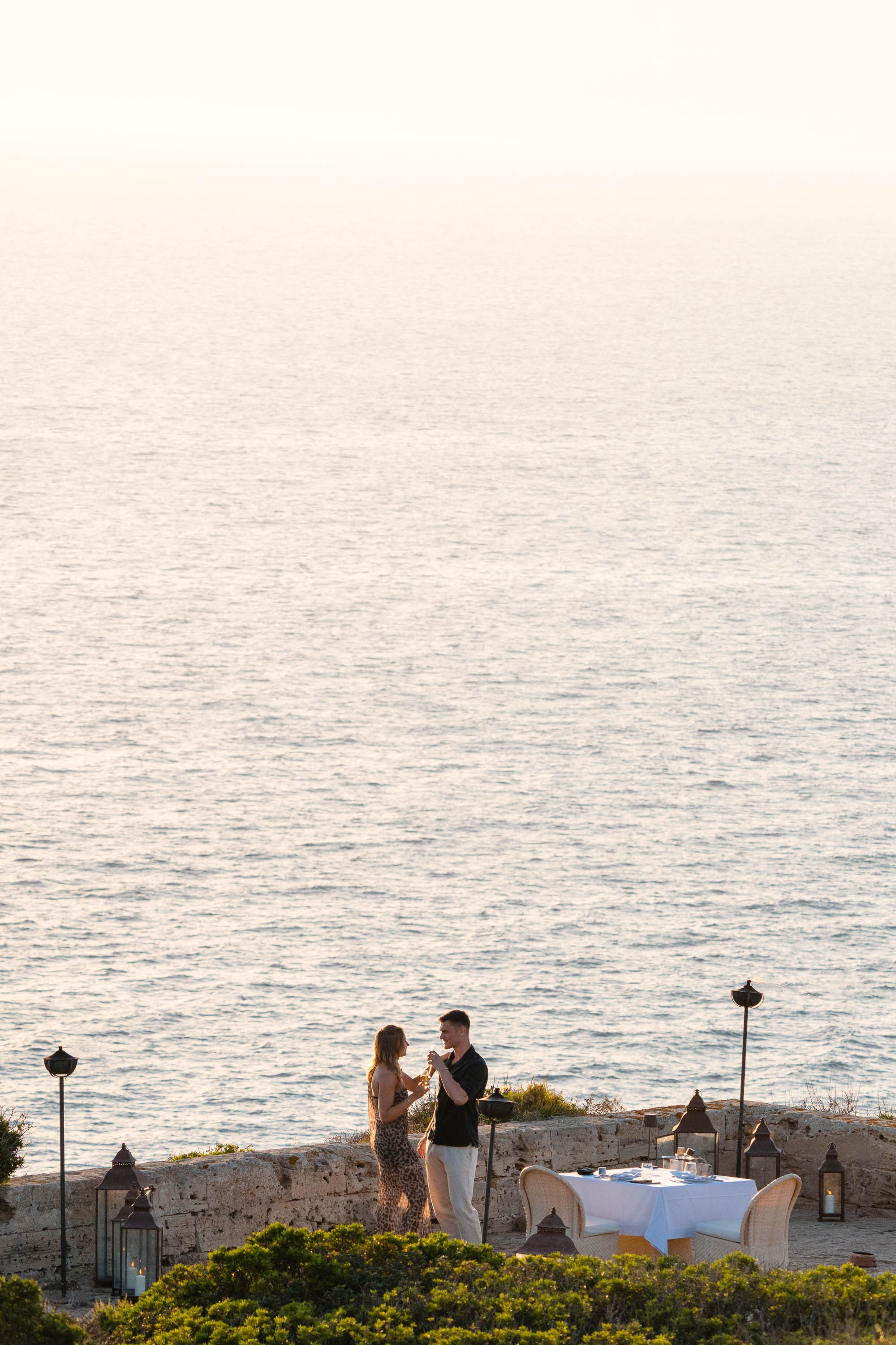 Dusk Wedding Proposal Cap Rocat. Mallorca Wedding, Corporate & Social Photographer