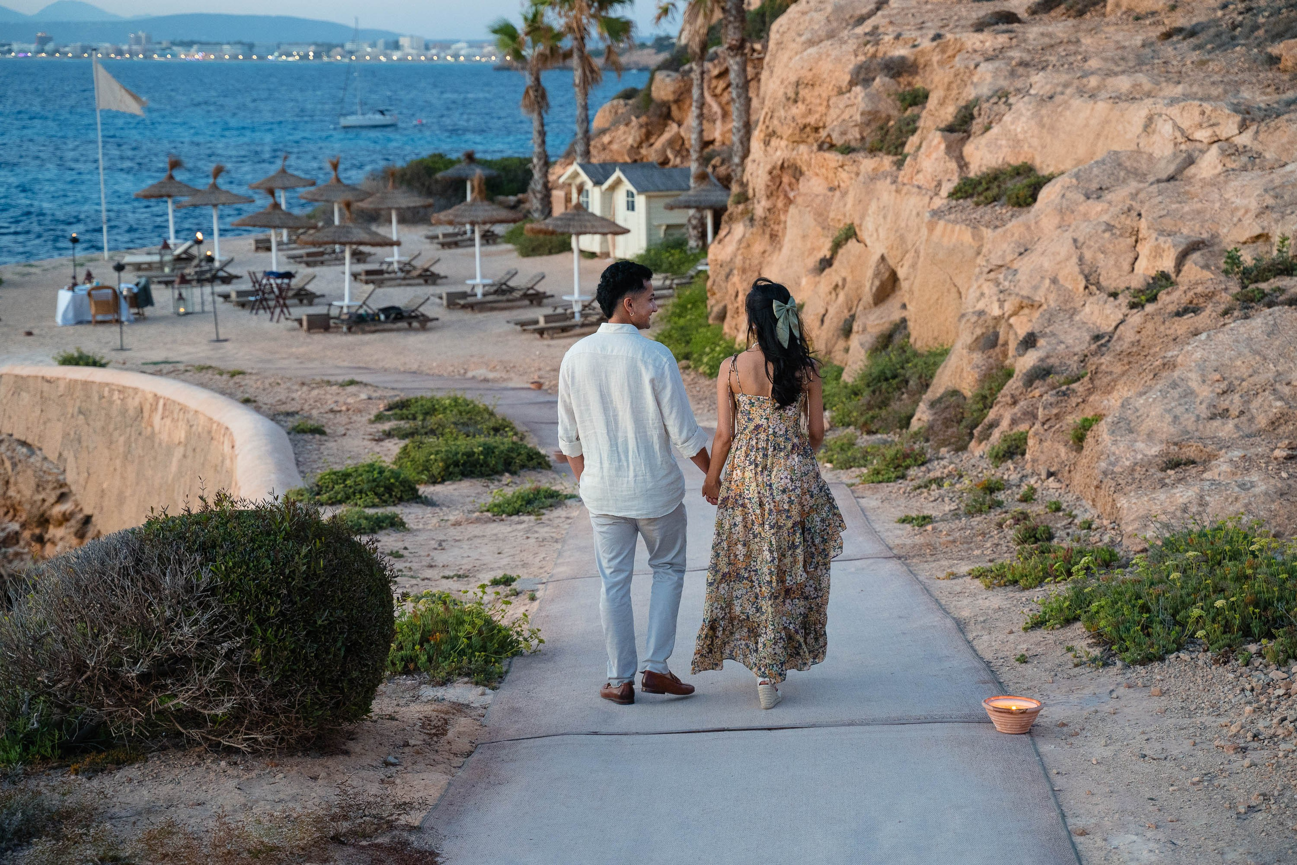 Dusk Wedding Proposal in Cap Rocat with UK clients. Mallorca Wedding, Corporate & Social Photographer