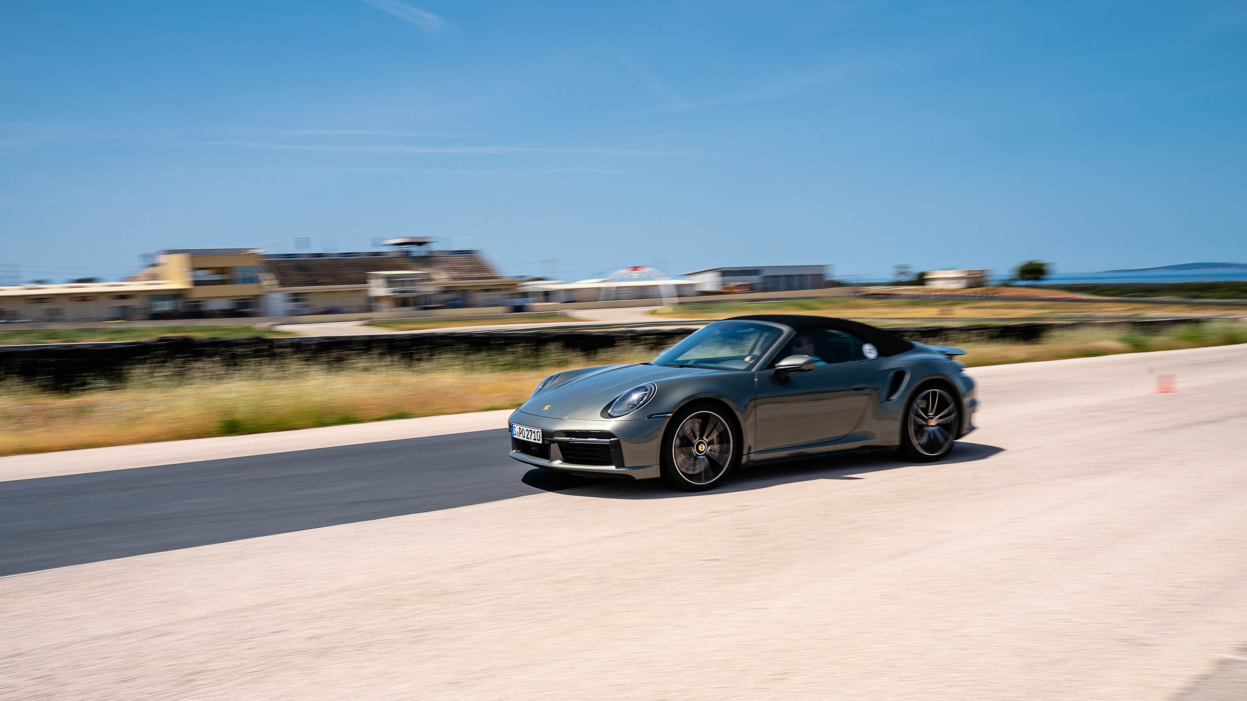 Car Presentation in mallorca with Porsche 911 brake test at Renn Arena Circuit