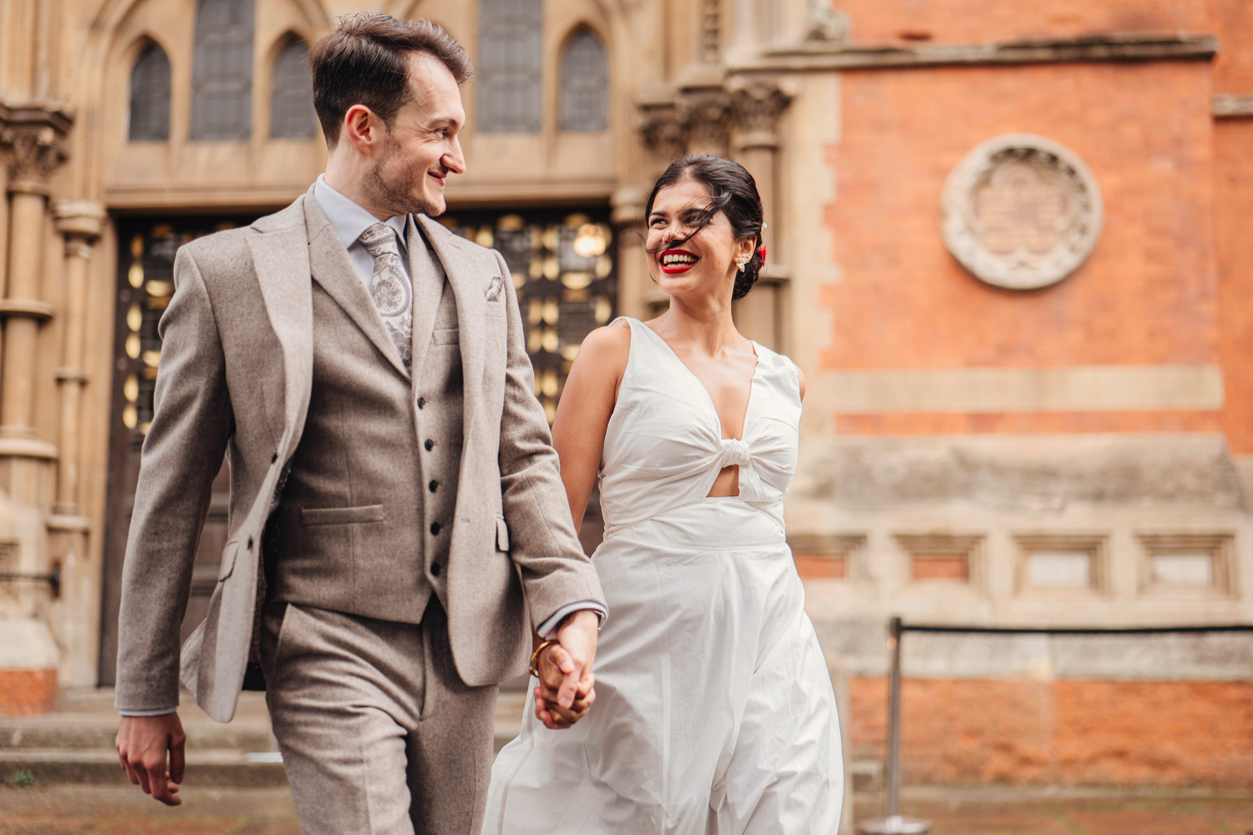 Wedding photography near the church close to Islington town hall
