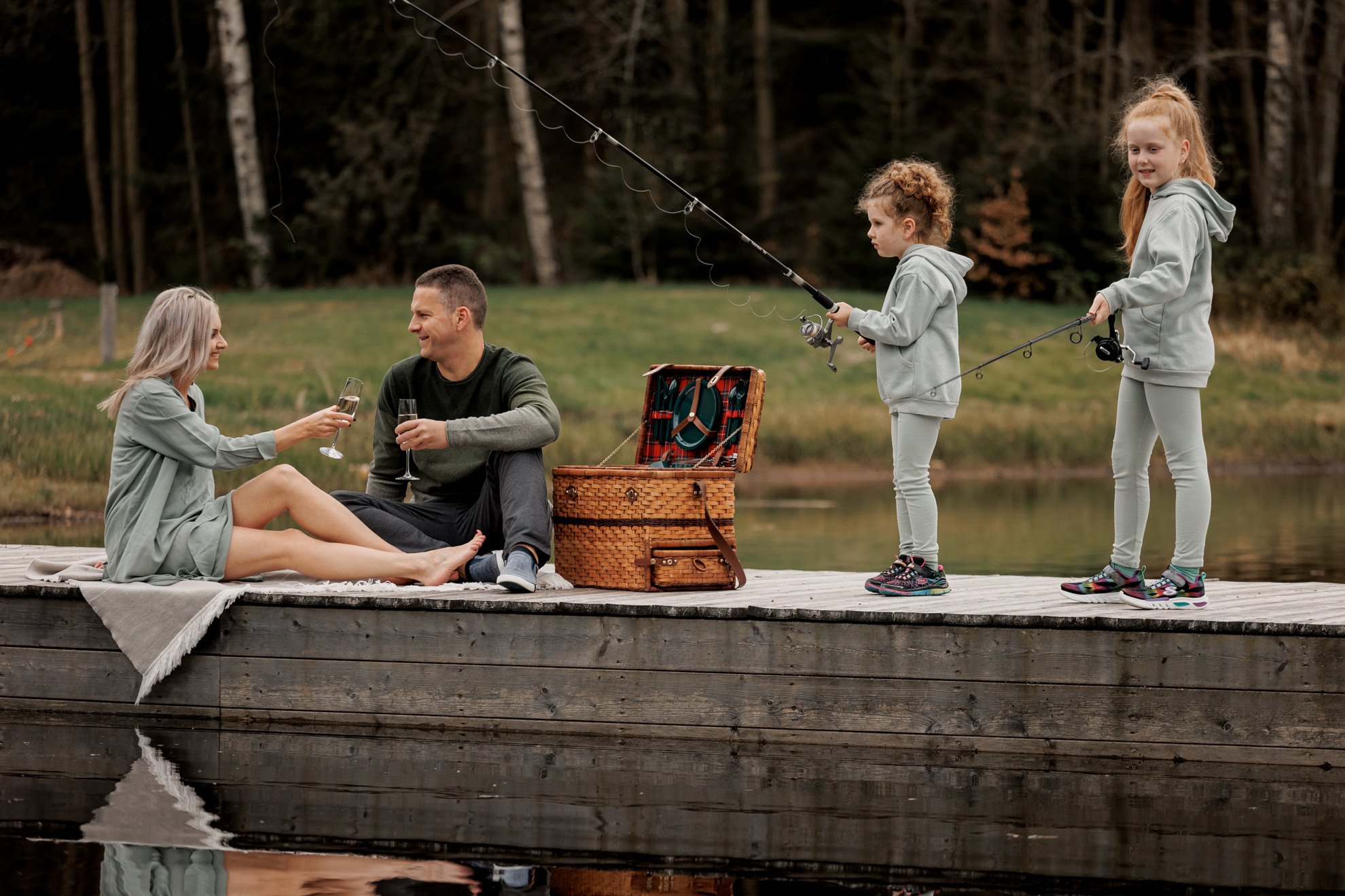 Рыбалка на озере. Семейный и свадебный фотограф в Франкфурте на Майне Алина Браун