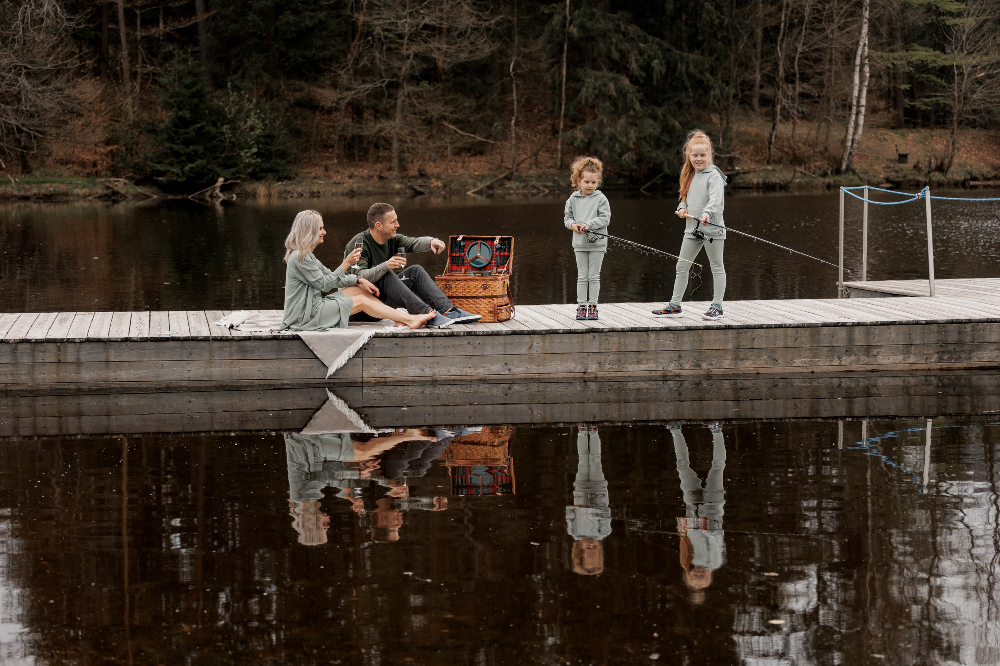 Рыбалка на озере. Семейный и свадебный фотограф в Франкфурте на Майне Алина Браун