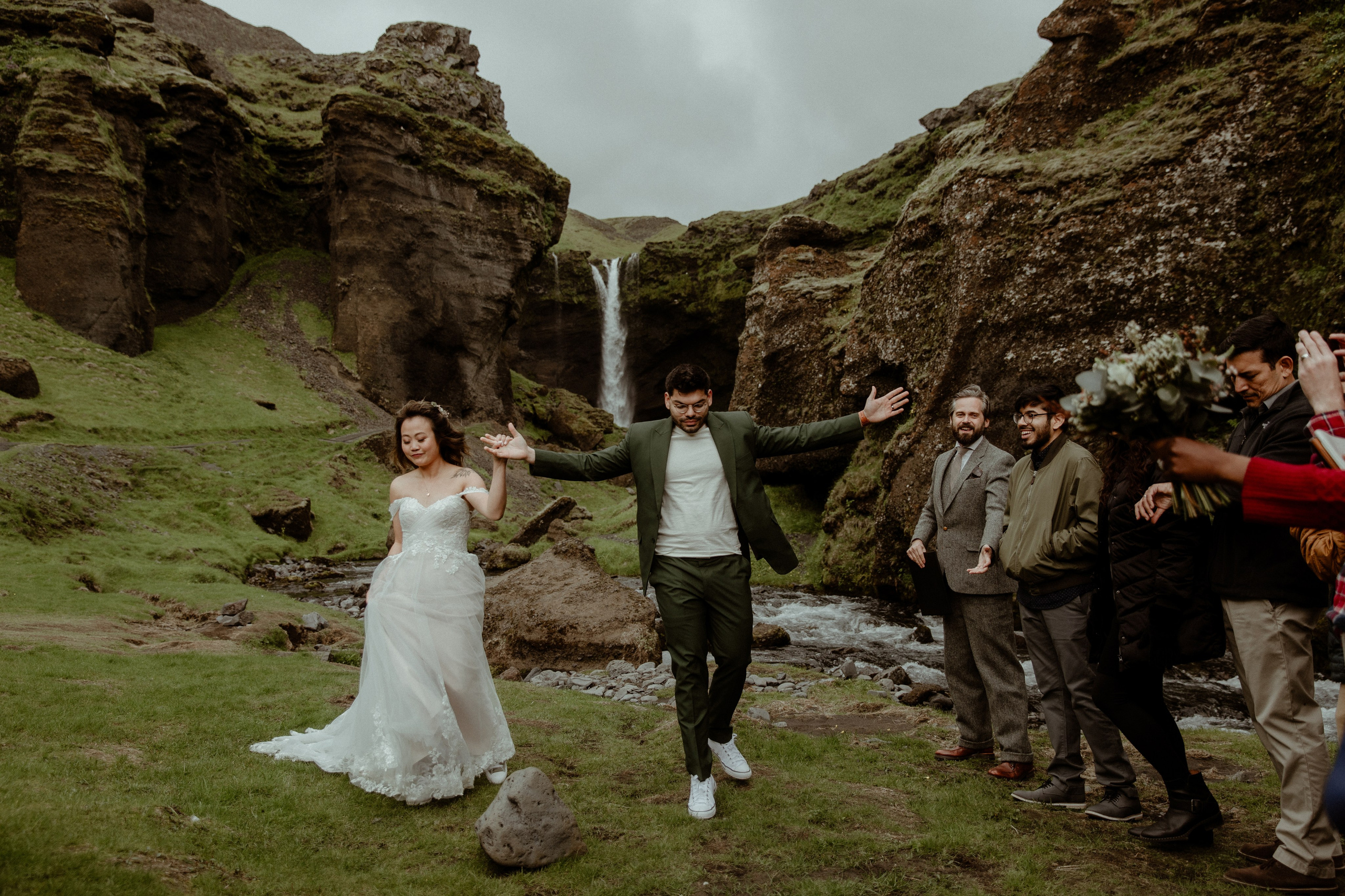 Elopement at Kvernufoss Waterfall. Iceland elopement photo and video | Nikolaichik Photo
