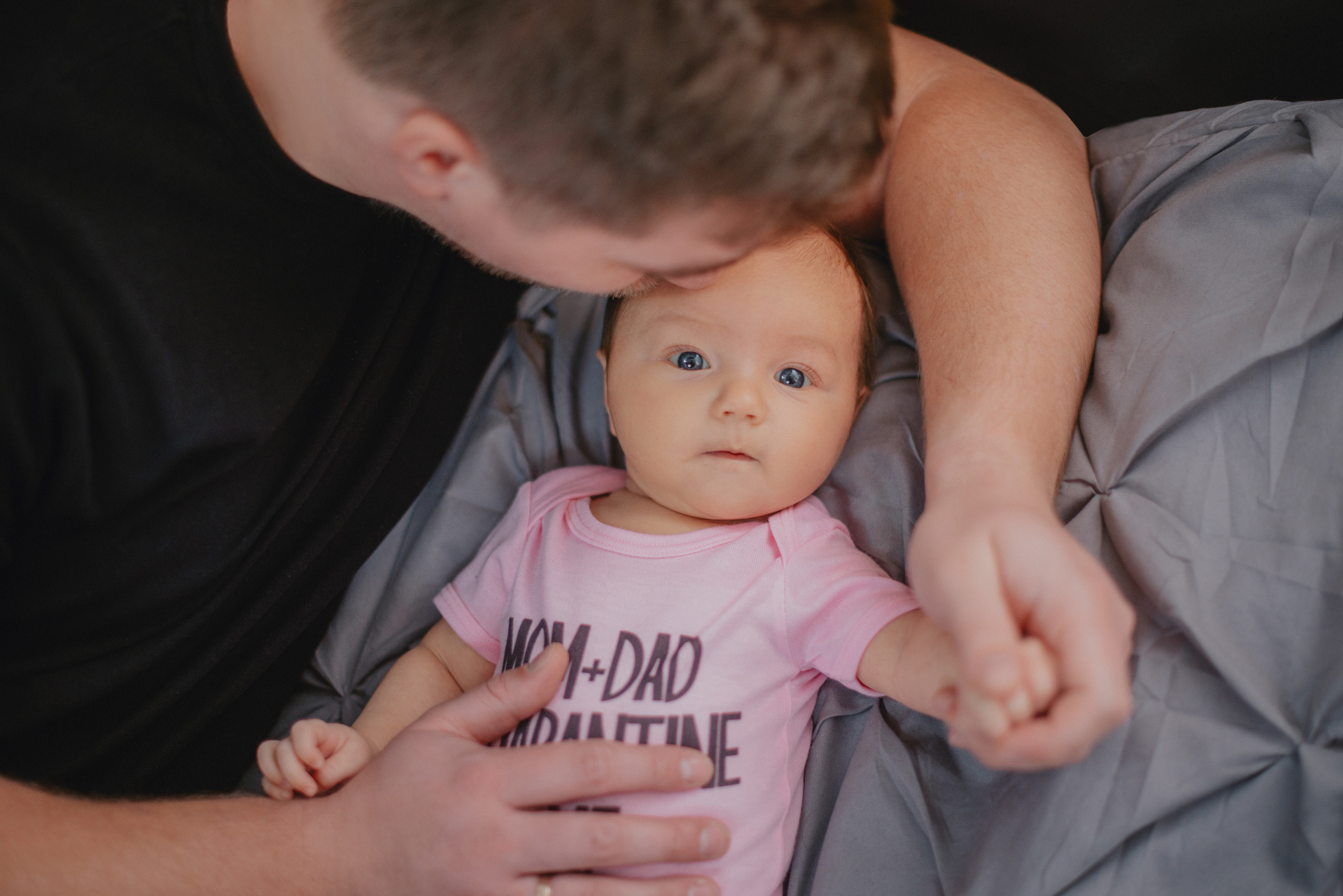 First baby's photoshoot at home in Prague. Professional photographer in Prague Anastasia Haritonova