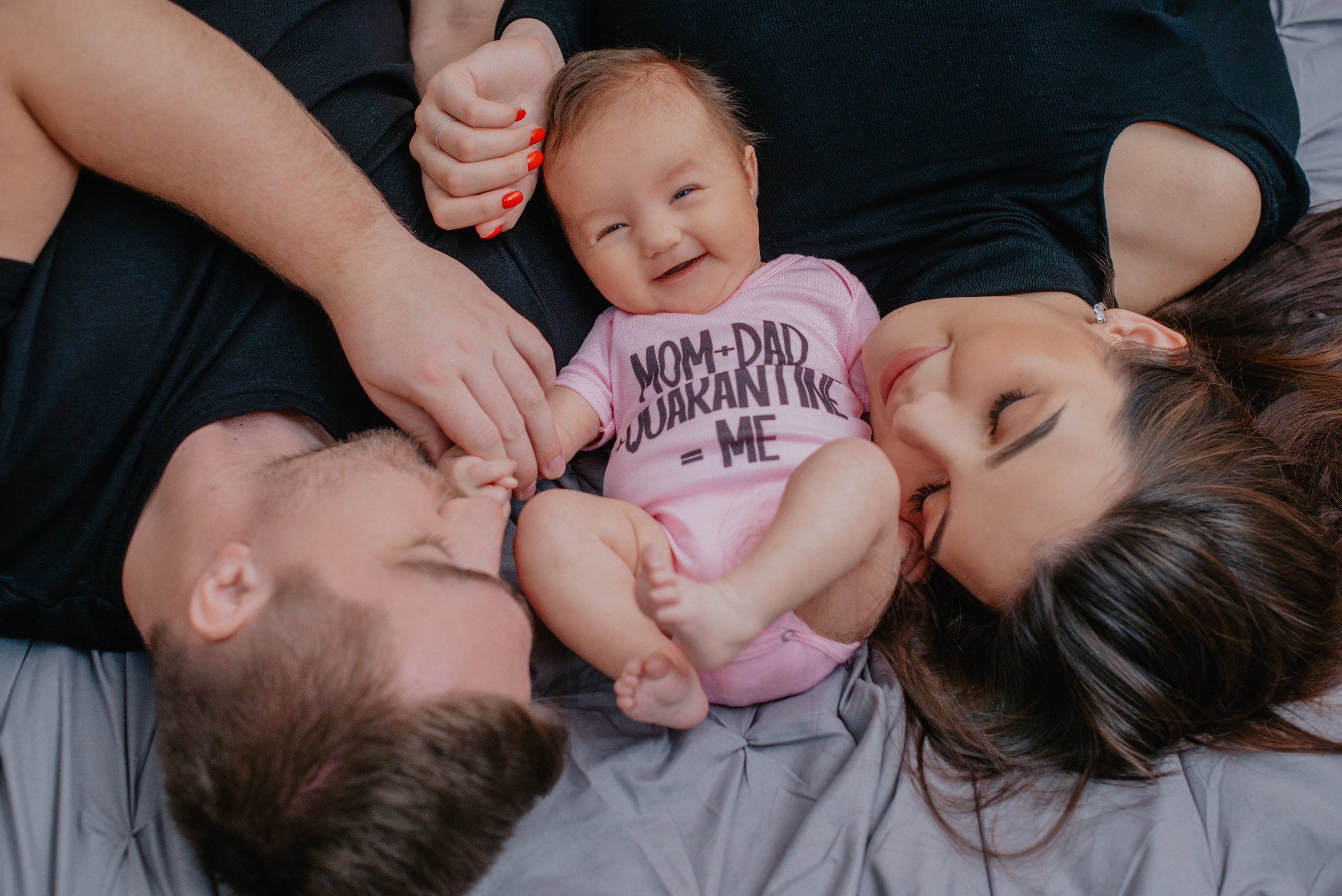First baby's photoshoot at home in Prague. Professional photographer in Prague Anastasia Haritonova
