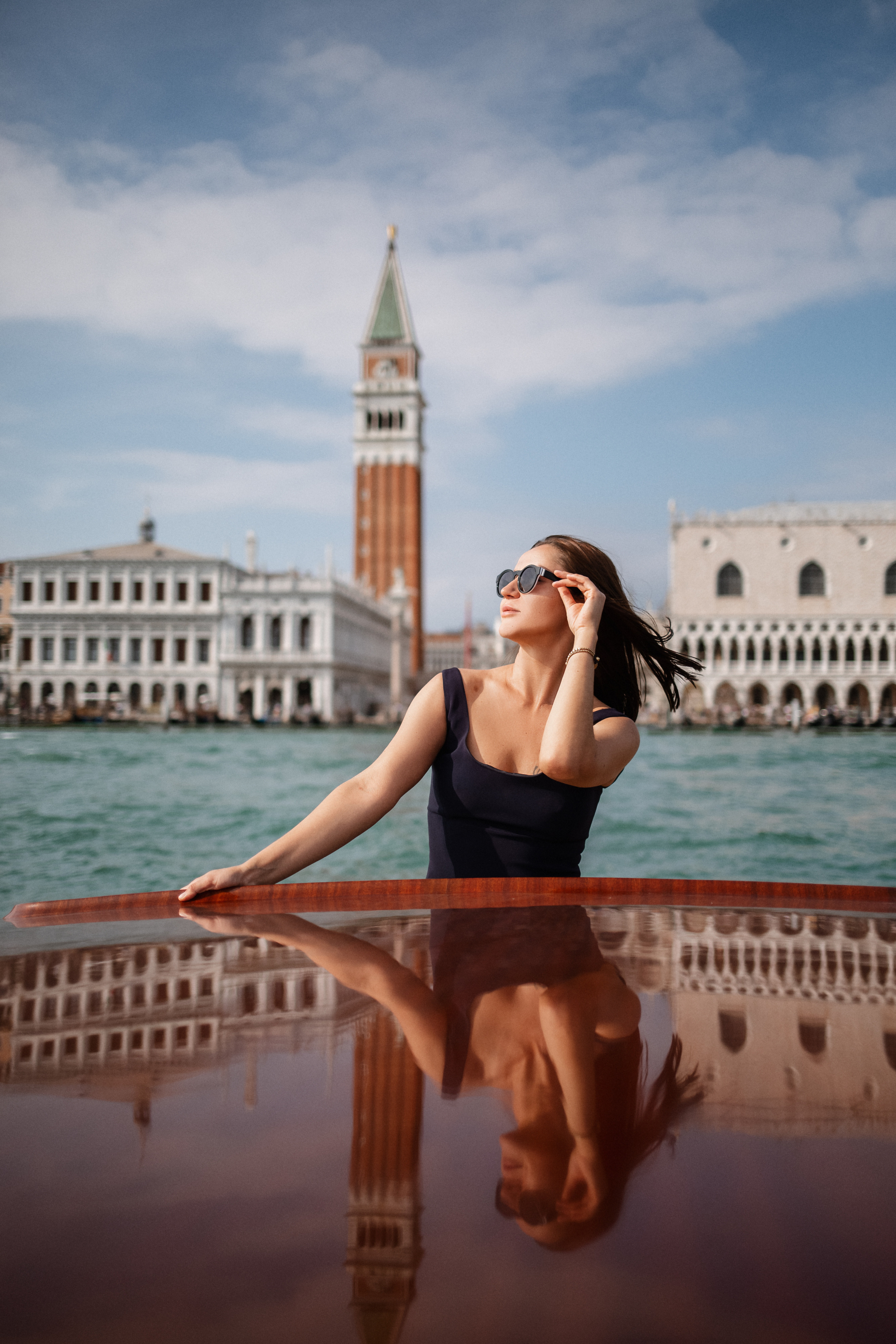 Photo session on a water taxi. Photographer in Venice, Viktoria Antonova