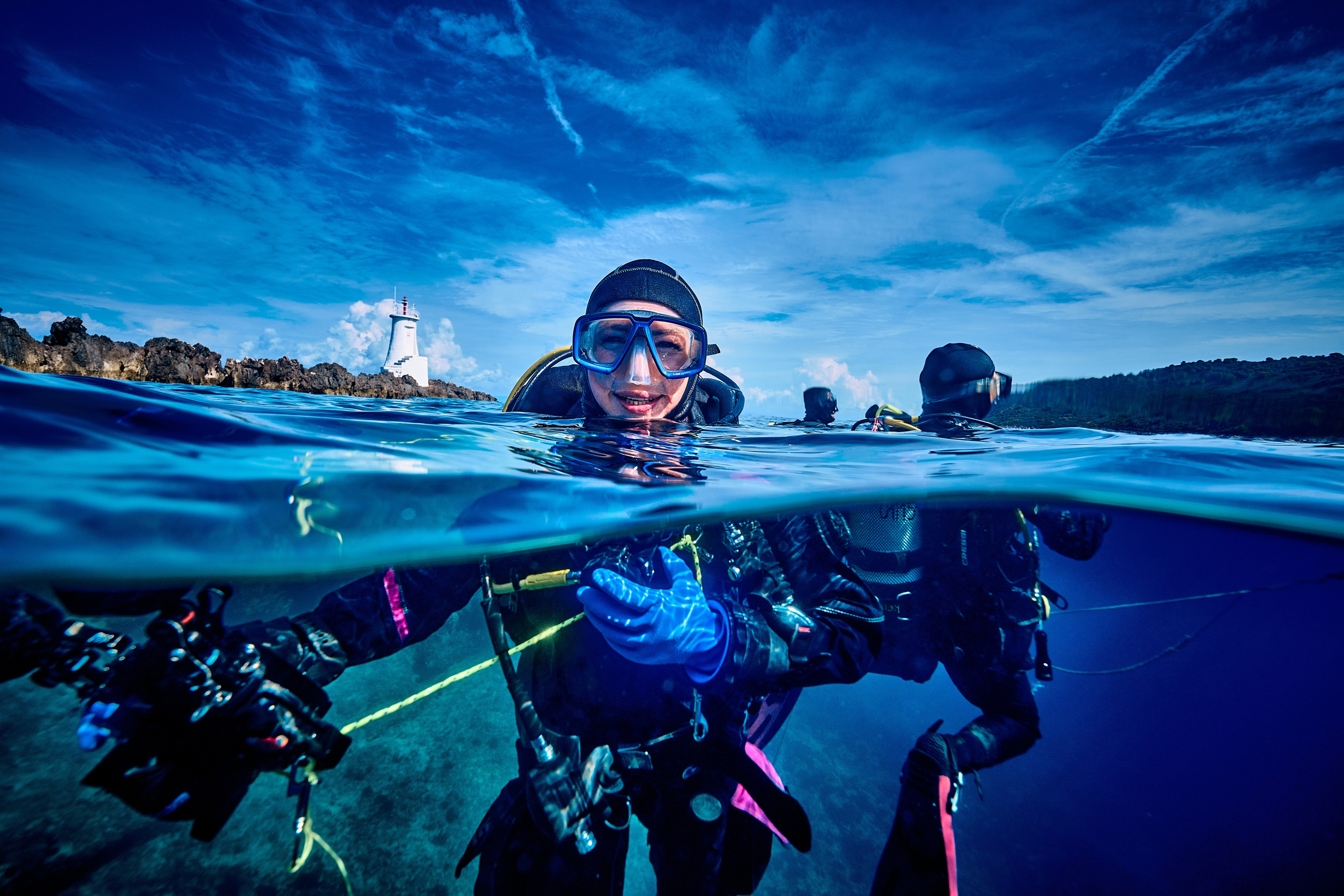 Fotograf podwodny Andriej Szypiłow. Portret podwodny. Underwater photographer Andriej Szypilow. Underwater portrait.