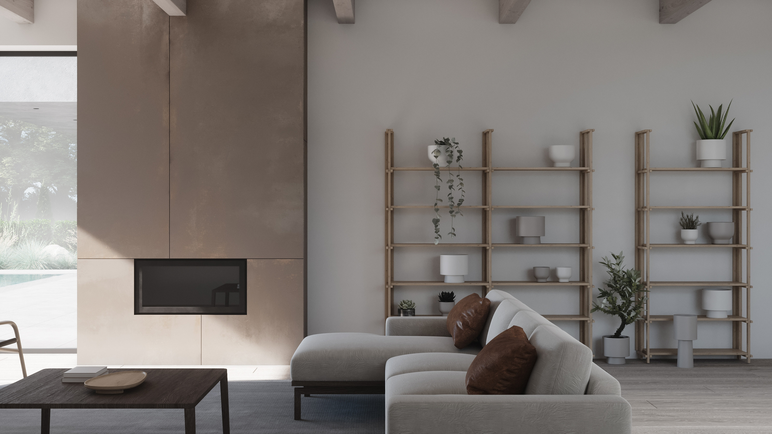 Obývací pokoj s jídelnou a kuchyní. Filipenka architects