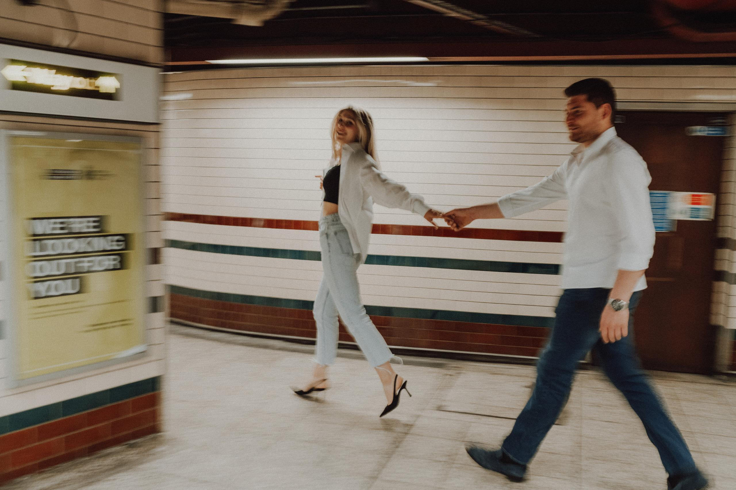 Engagement session in the tube|Bakerloo line. London portrait and family photographer