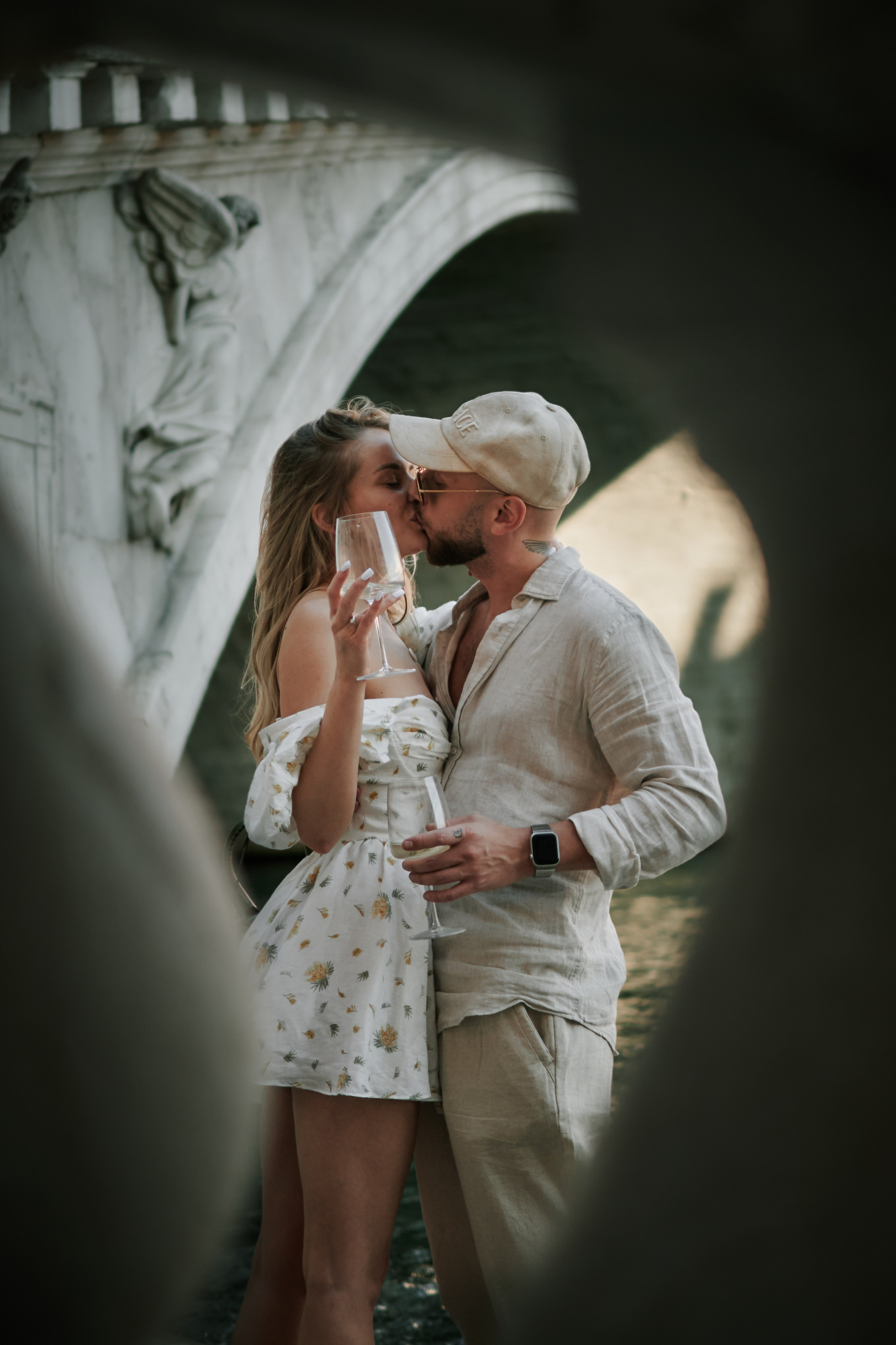 Surprise Engagement Photoshoot in Venice on a Boat. Photographer in Venice, Italy. Yana Zotova