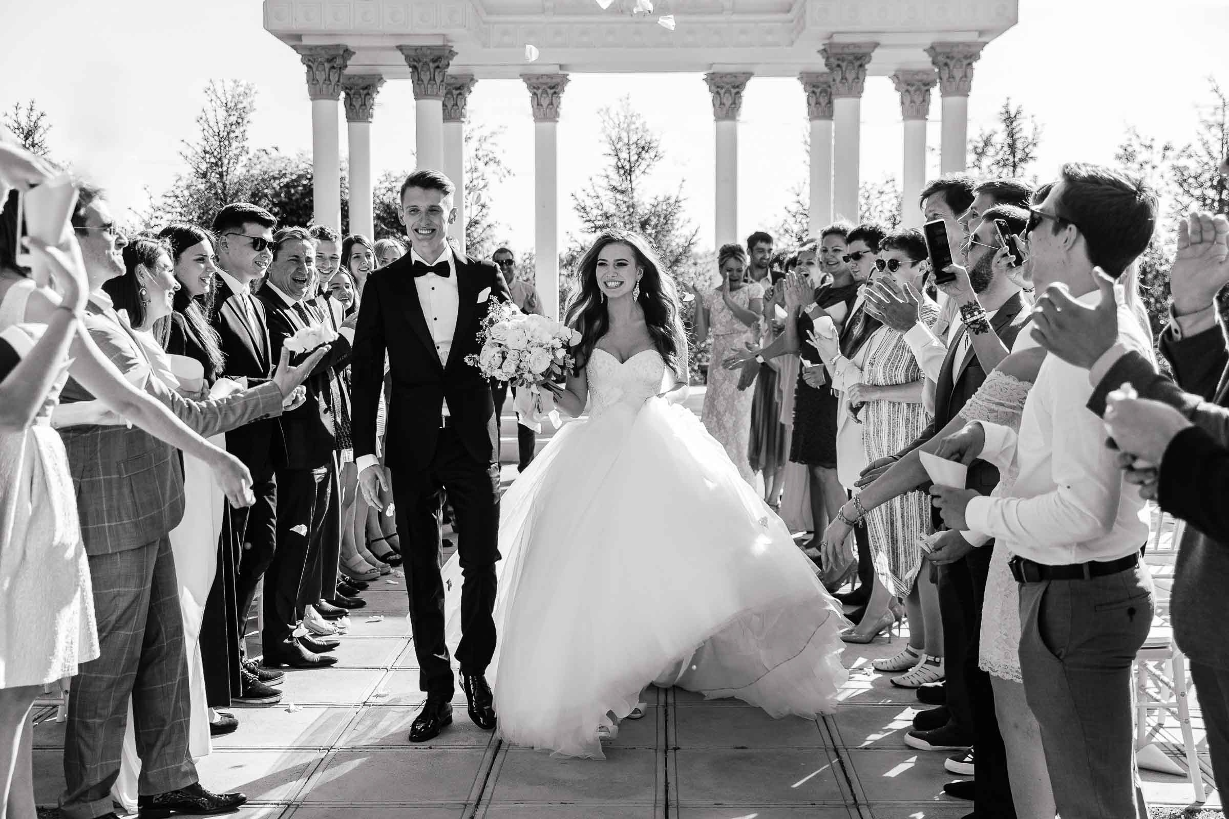 Couple’s ceremony exit, by Tanya Bodgan, Bude wedding photography.
