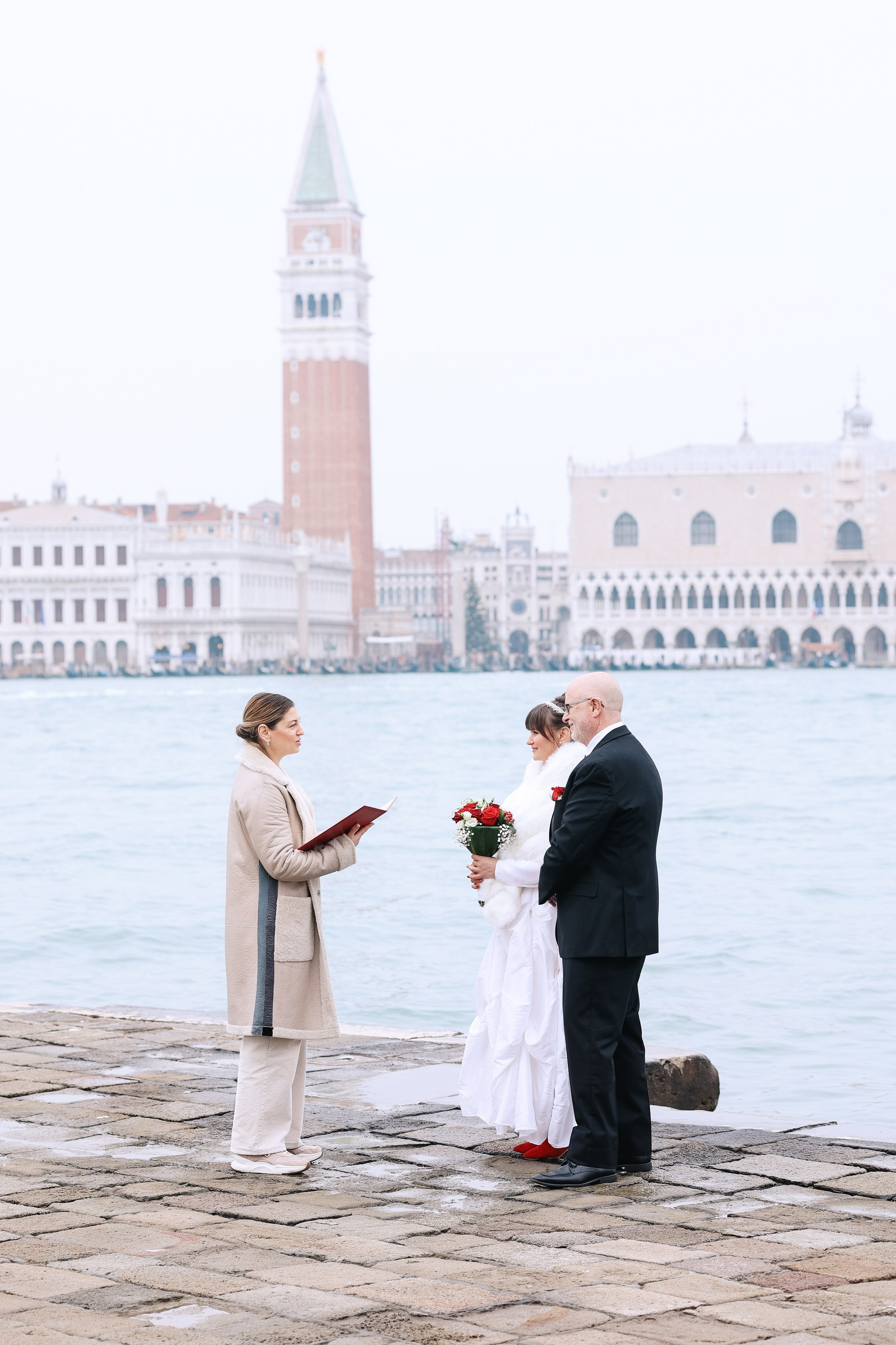 Wedding ceremony on the Grand Canal in Venice 