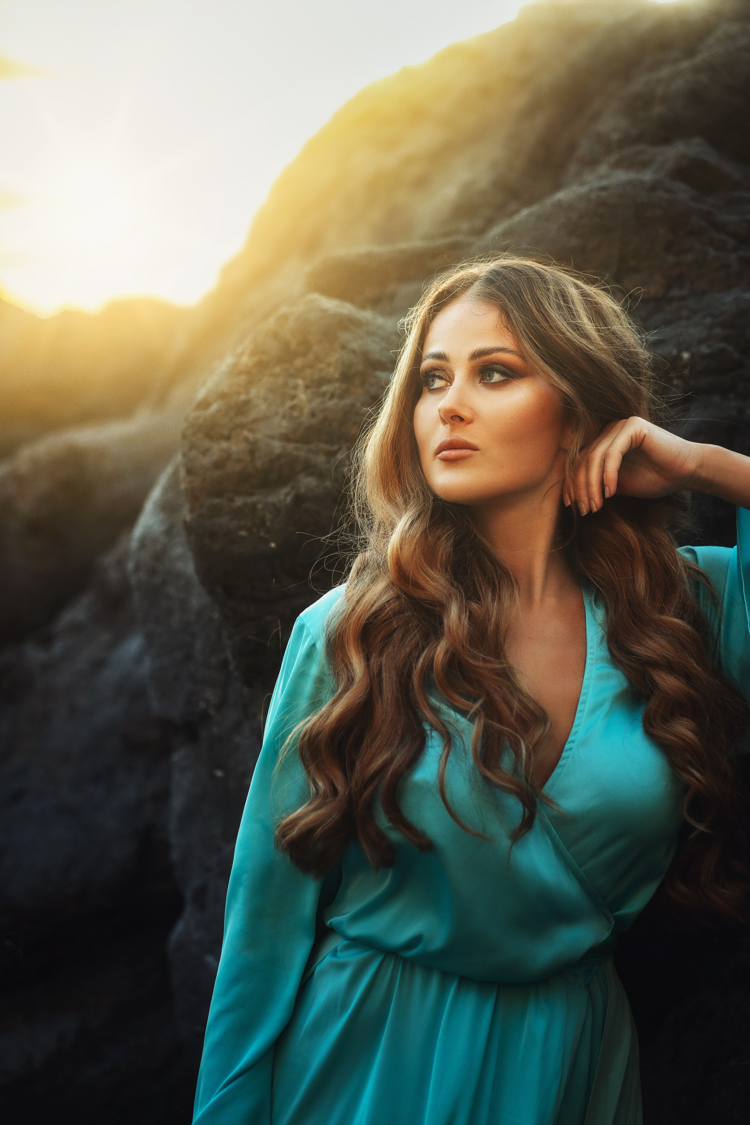 Sesion personal con el vestido volador color menta. Fotografía profesional en Tenerife Tania Bonnet