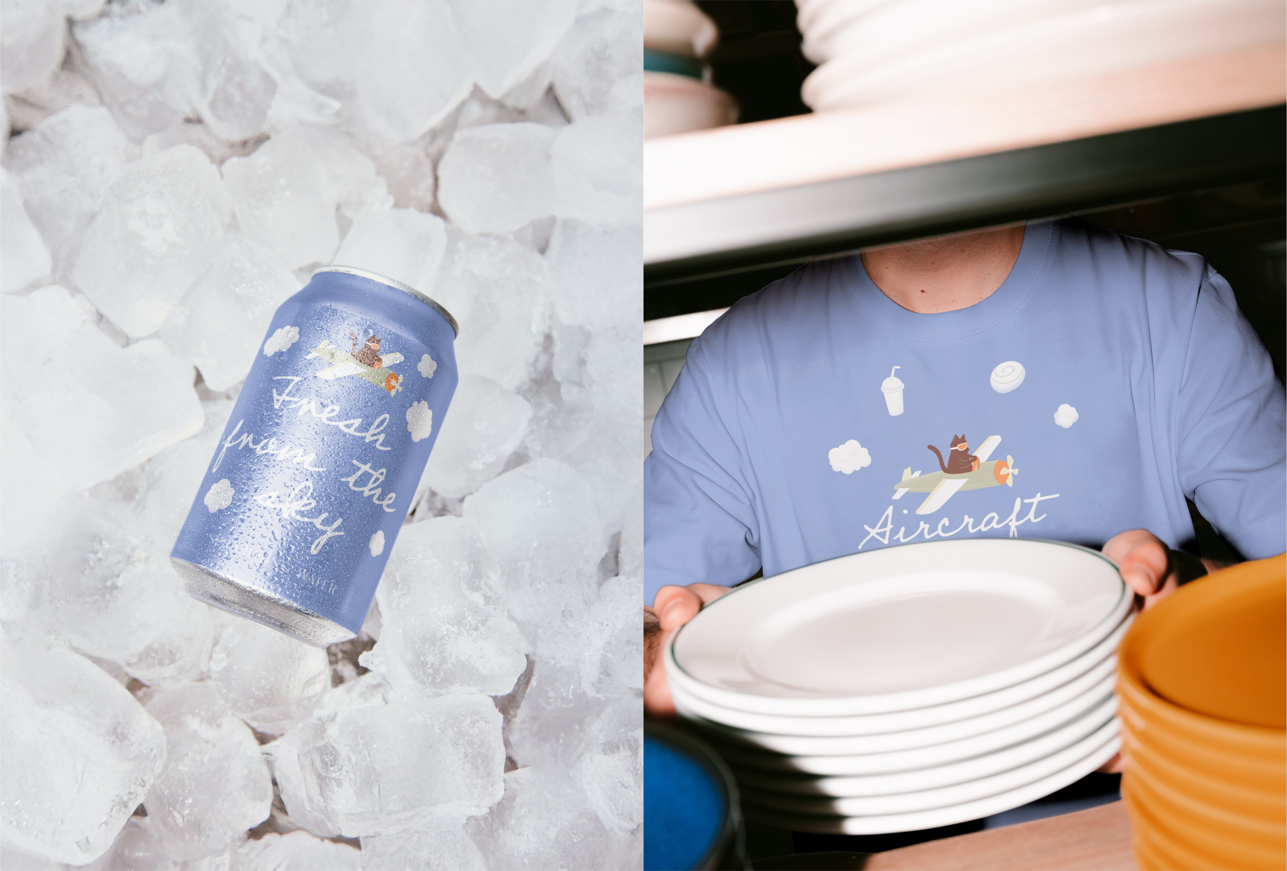 Aircraft Cloud Cafe. Helen Reveur | Illustrator & Brand Designer | Ready-Made & Custom Illustrations